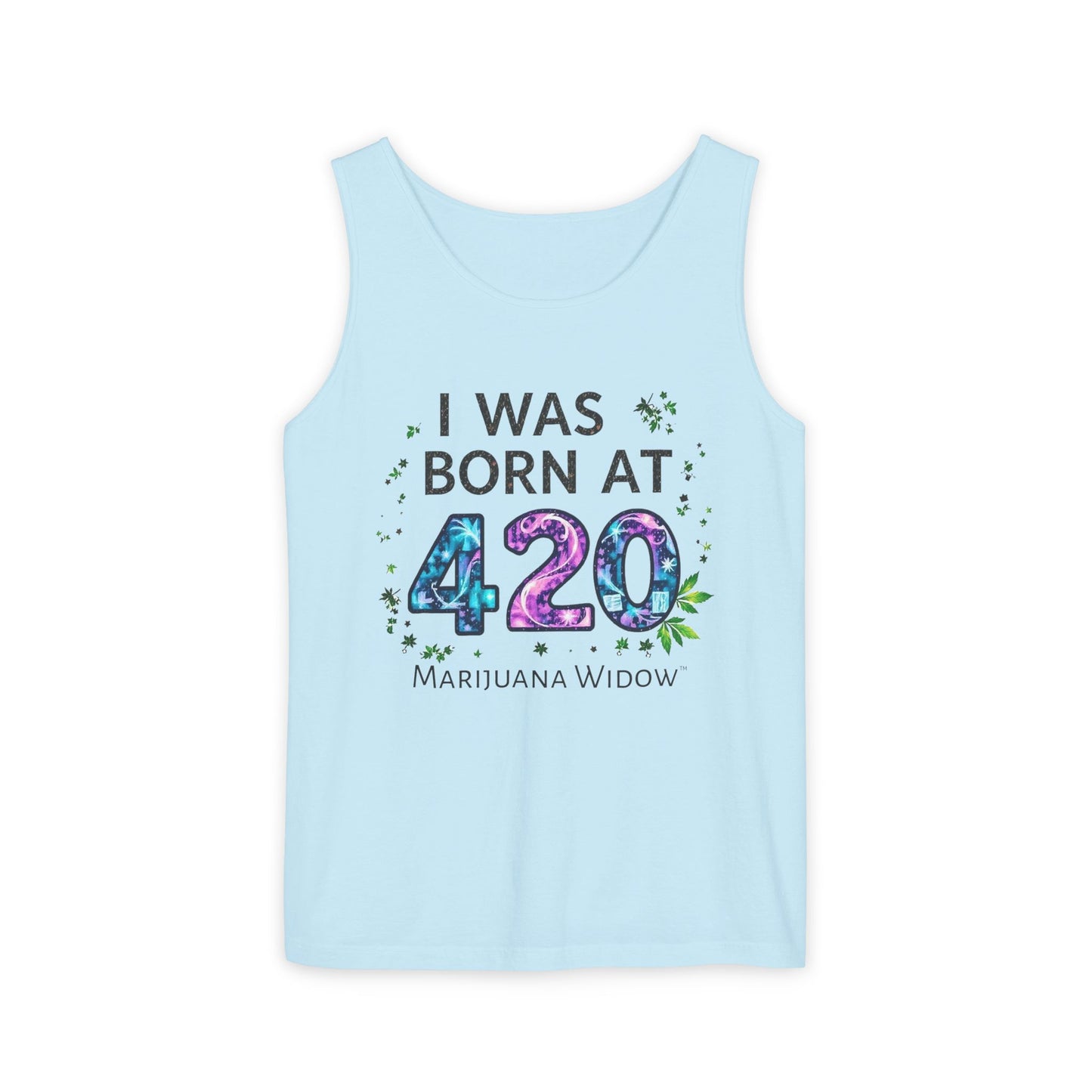 Born at 4/20 Tank Top – 'I Was Born At 420' Cannabis Graphic Tank - Unisex Tank Top