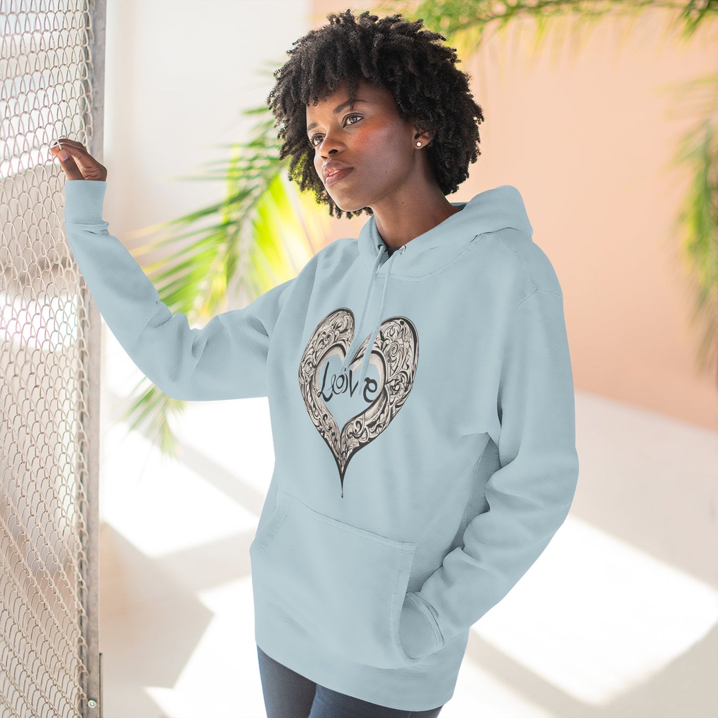 Love Heart Hoodie — Vintage Filigree Heart Pullover - Unisex Hoodie
