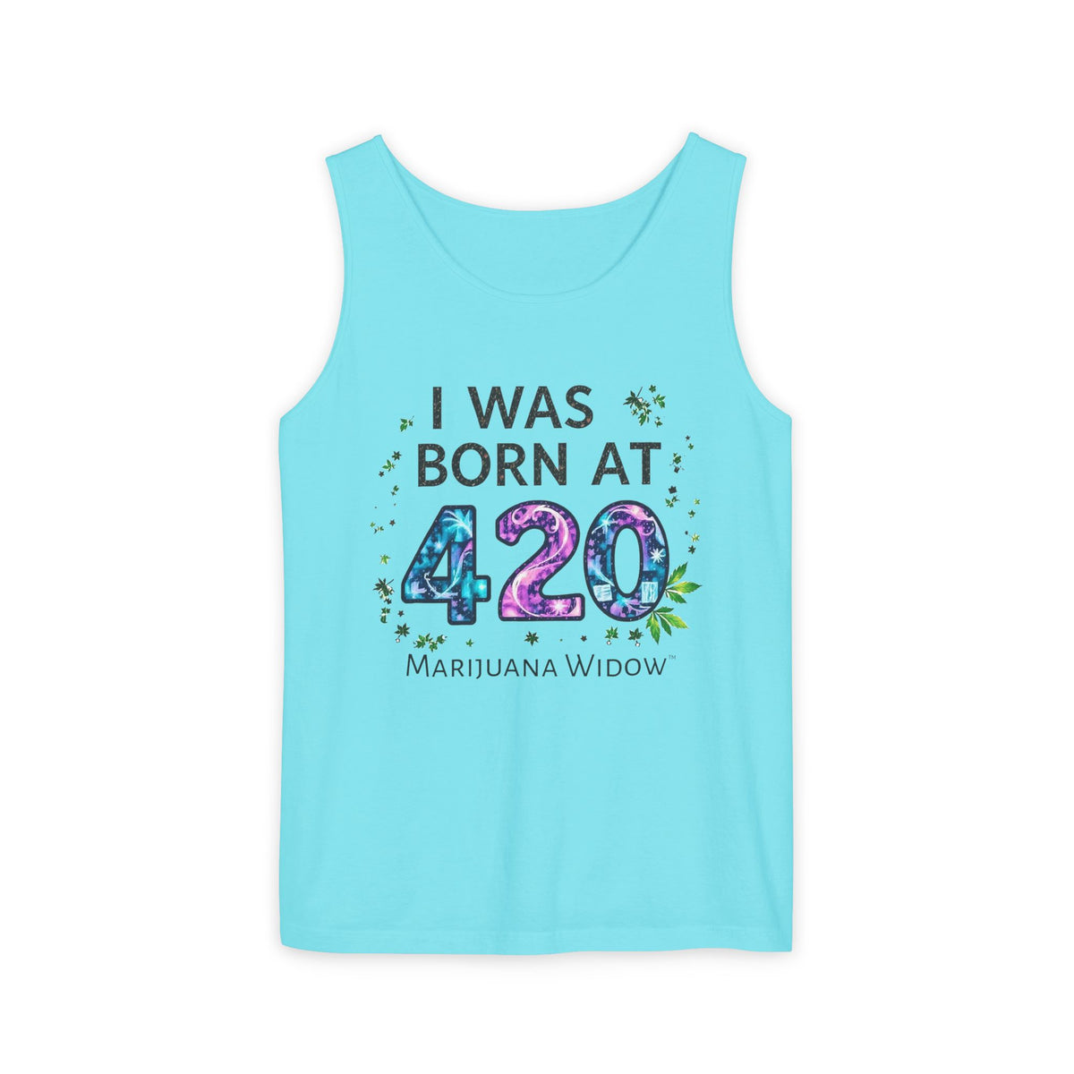 Born at 4/20 Tank Top – 'I Was Born At 420' Cannabis Graphic Tank - Unisex Tank Top - Marijuana Widow