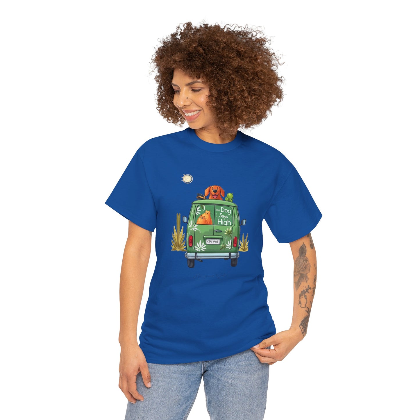 Camper Van High - Green Van - Your Dog Says High - Unisex T-shirt