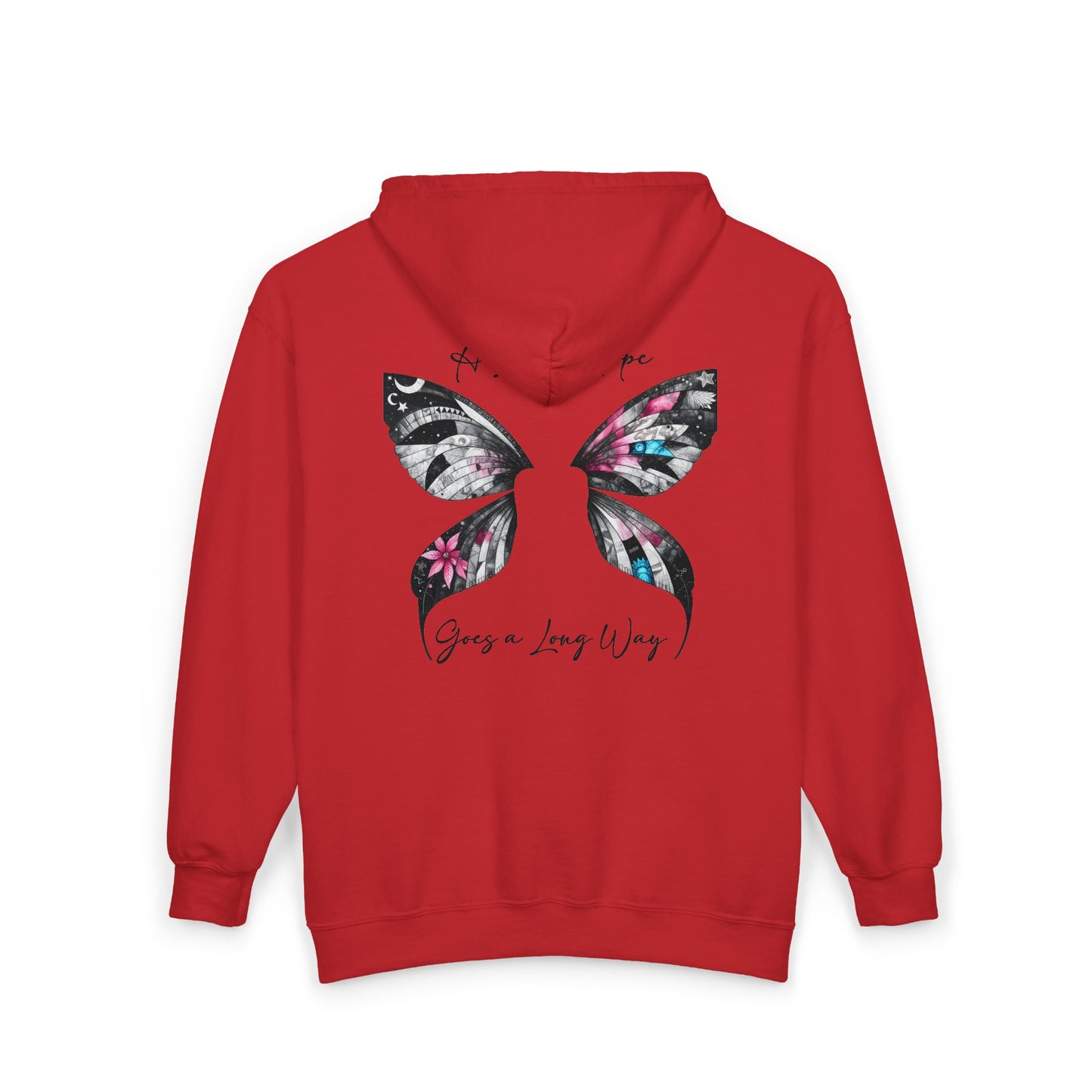 Fairy Butterfly Zip Hoodie - A Little Hope Goes a Long Way - Full-Zip Unisex Sweatshirt