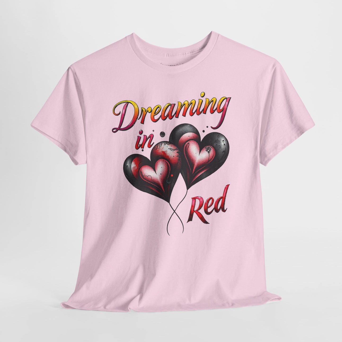 Dreaming in Red - Red & Black Heart Balloons Graphic T-Shirt - Unisex Tee