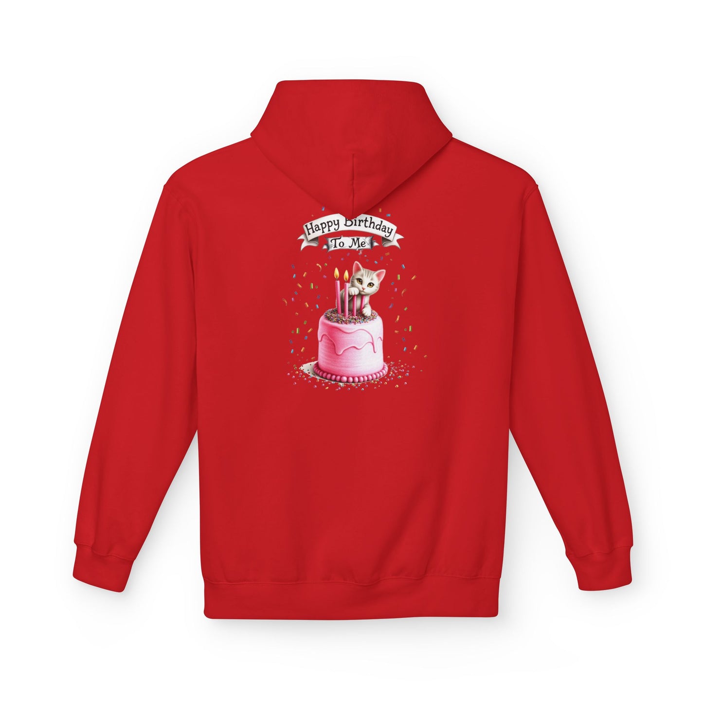 Fairy Butterfly - Happy Birthday to Me - Unisex Hoodie - Fairy and Cat with a Birthday Cake Sweatshirt