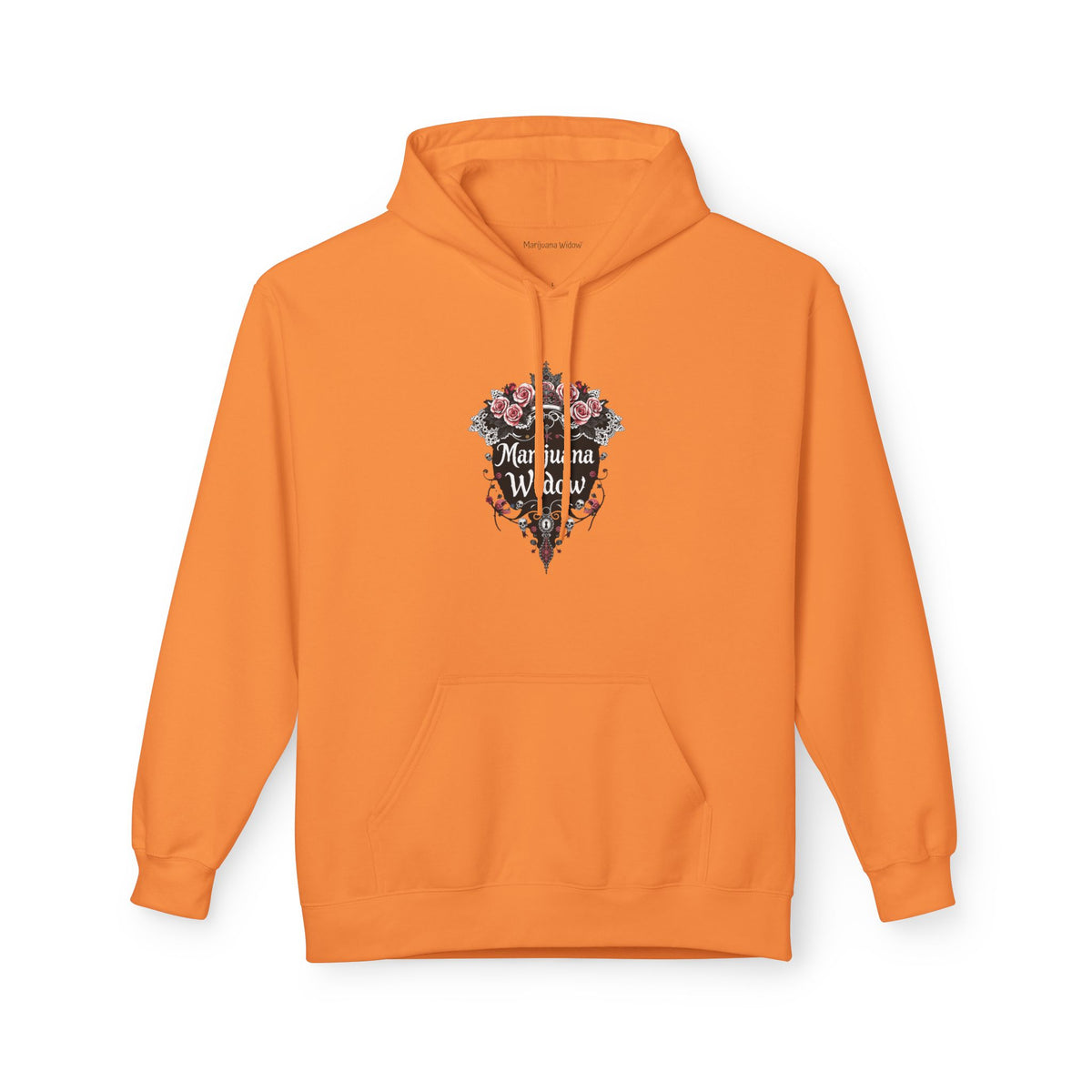 Marijuana Widow "Unlock My Heart" Hoodie - Pink Rose Covered Secret Lock Adorned with Skulls