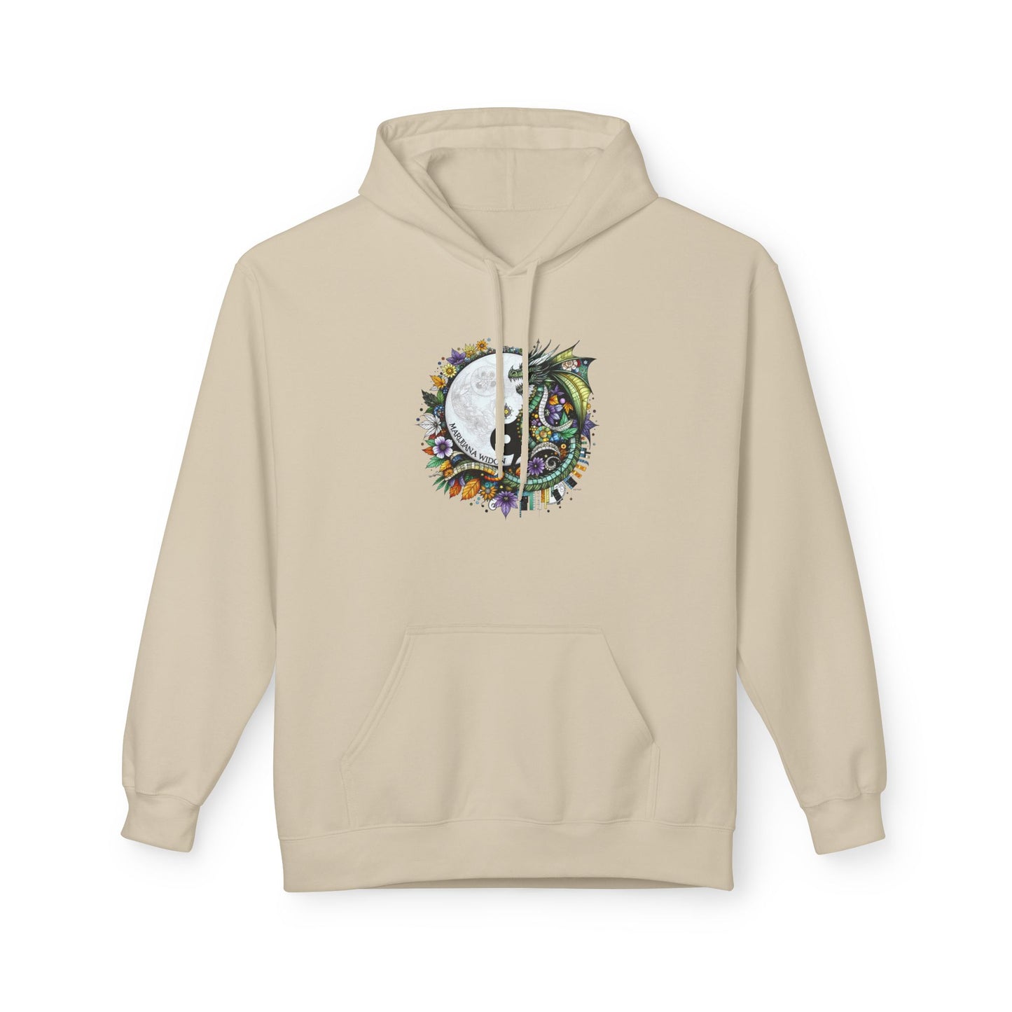 Dragon Flower - Moon & Floral Hoodie — Botanical Moon Phases Pullover