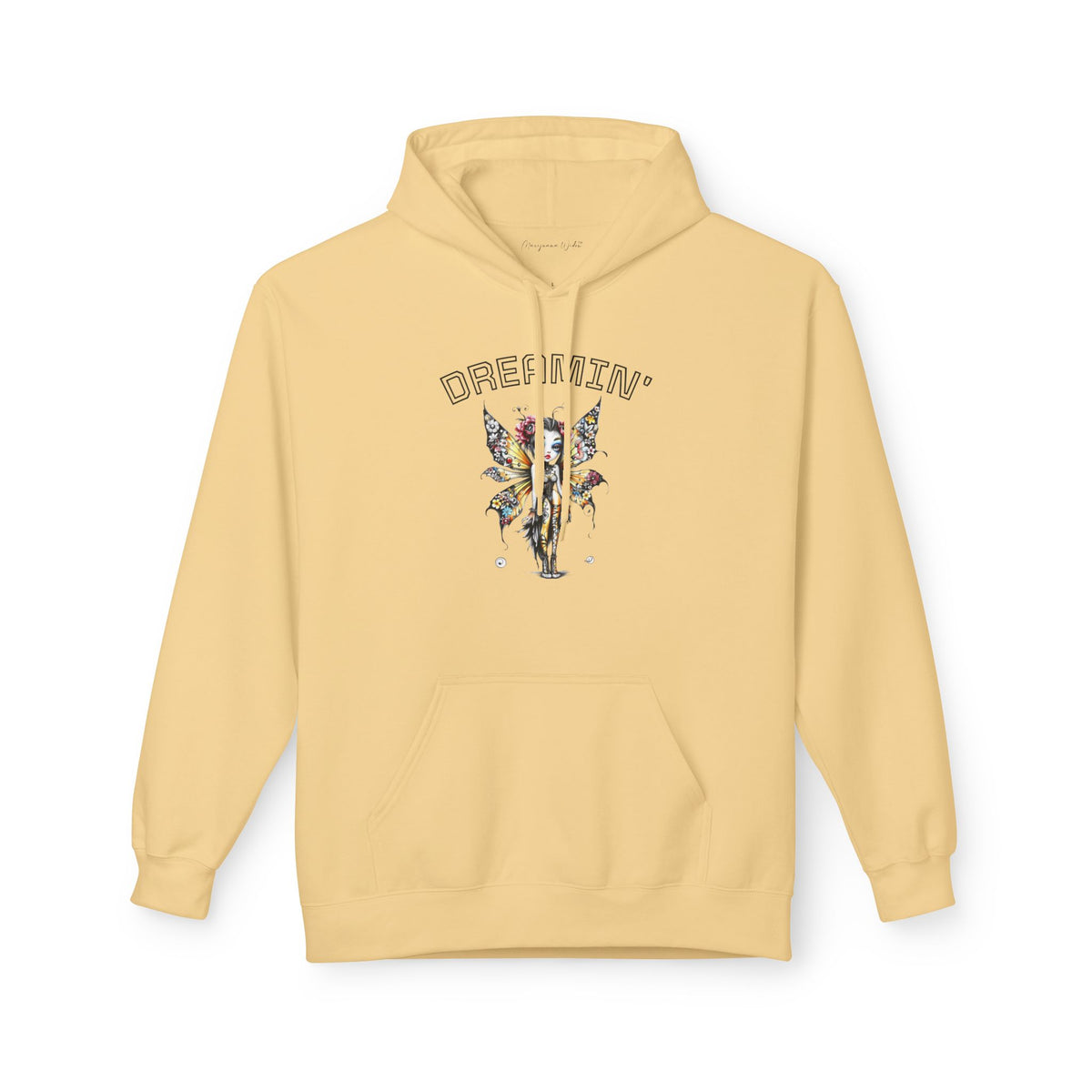 Goth Fairy - Dreamin' Butterfly Hoodie — Vintage Floral Graphic Unisex Pullover - Marijuana Widow