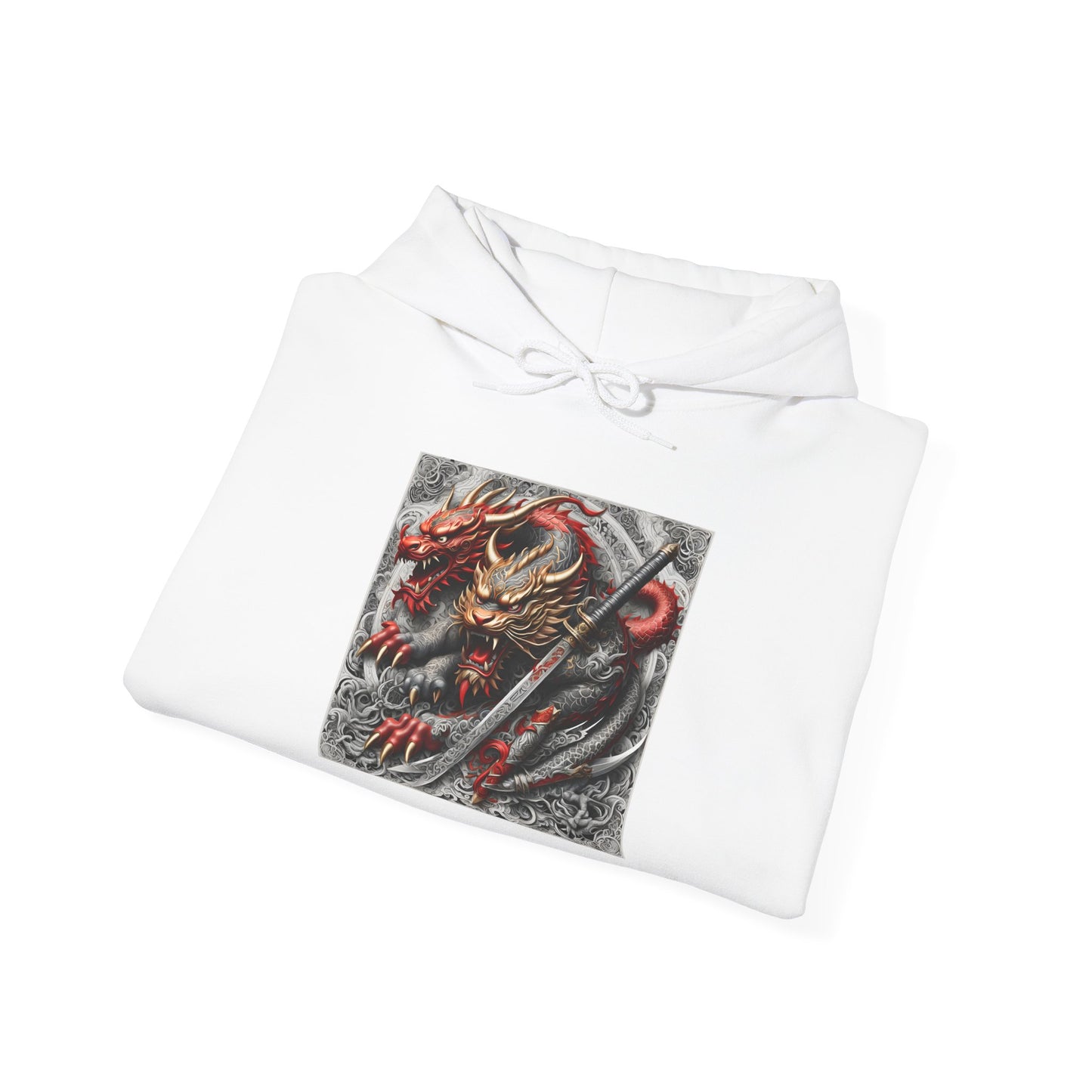 Dragon Warrior Hoodie - Japanese Demon Samurai Graphic Unisex Sweatshirt