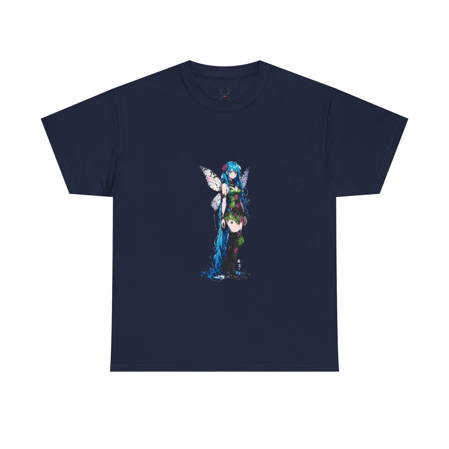 Fairy Anime Girl Graphic Tee — Blue Fantasy Illustration - Unisex T-Shirt