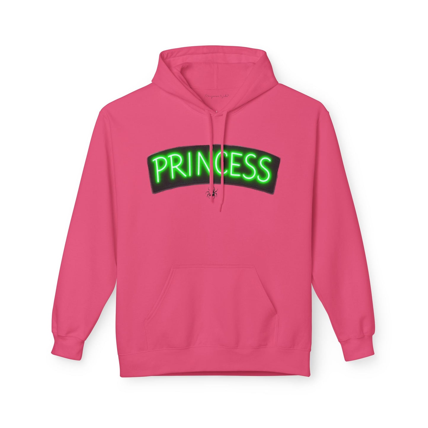 Princess Witch Hoodie — Gothic Neon Throne Graphic Unisex Hoodie