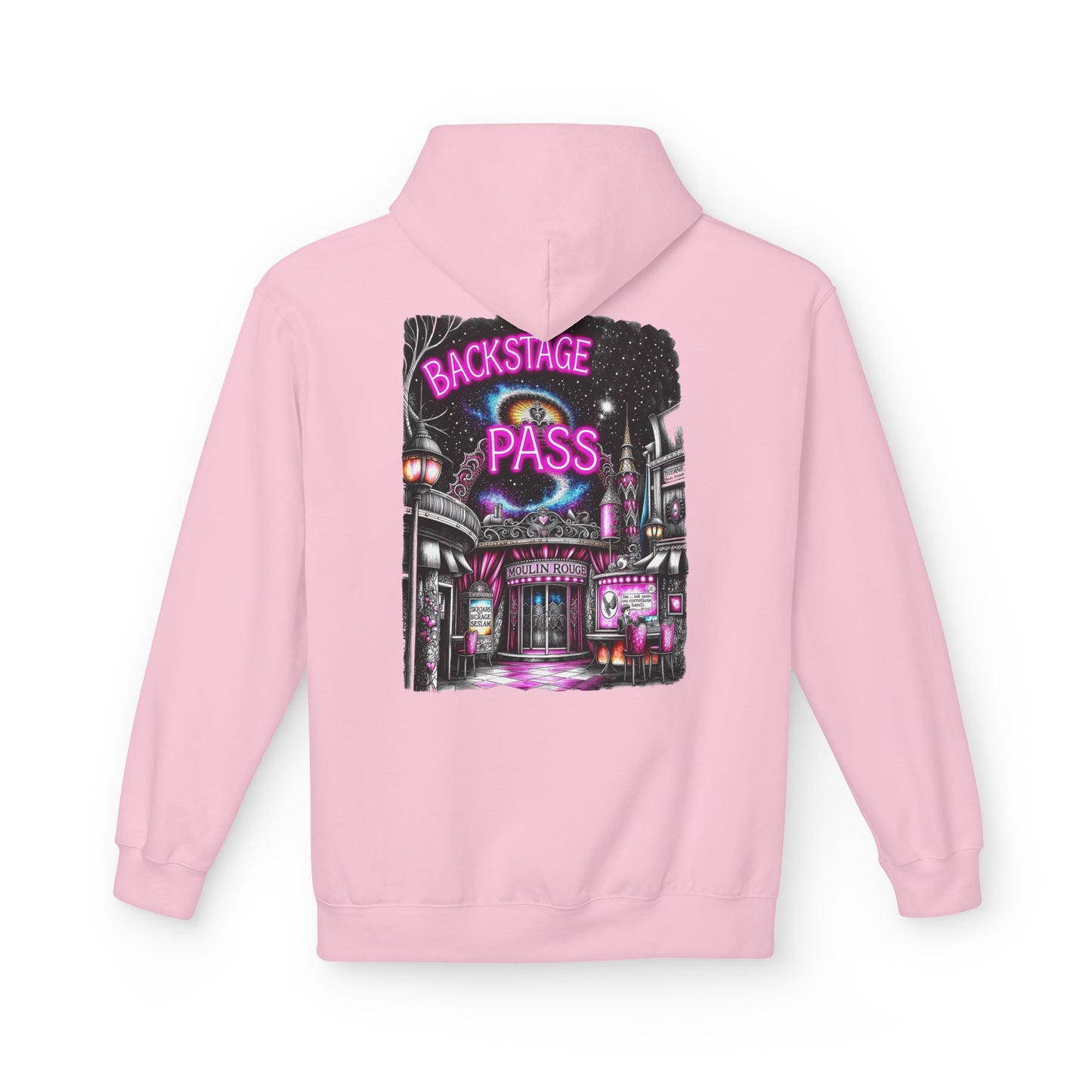 Backstage Pass Hoodie — Superstar Fairy - Neon Burlesque Theater Graphic Unisex Pullover - Marijuana Widow