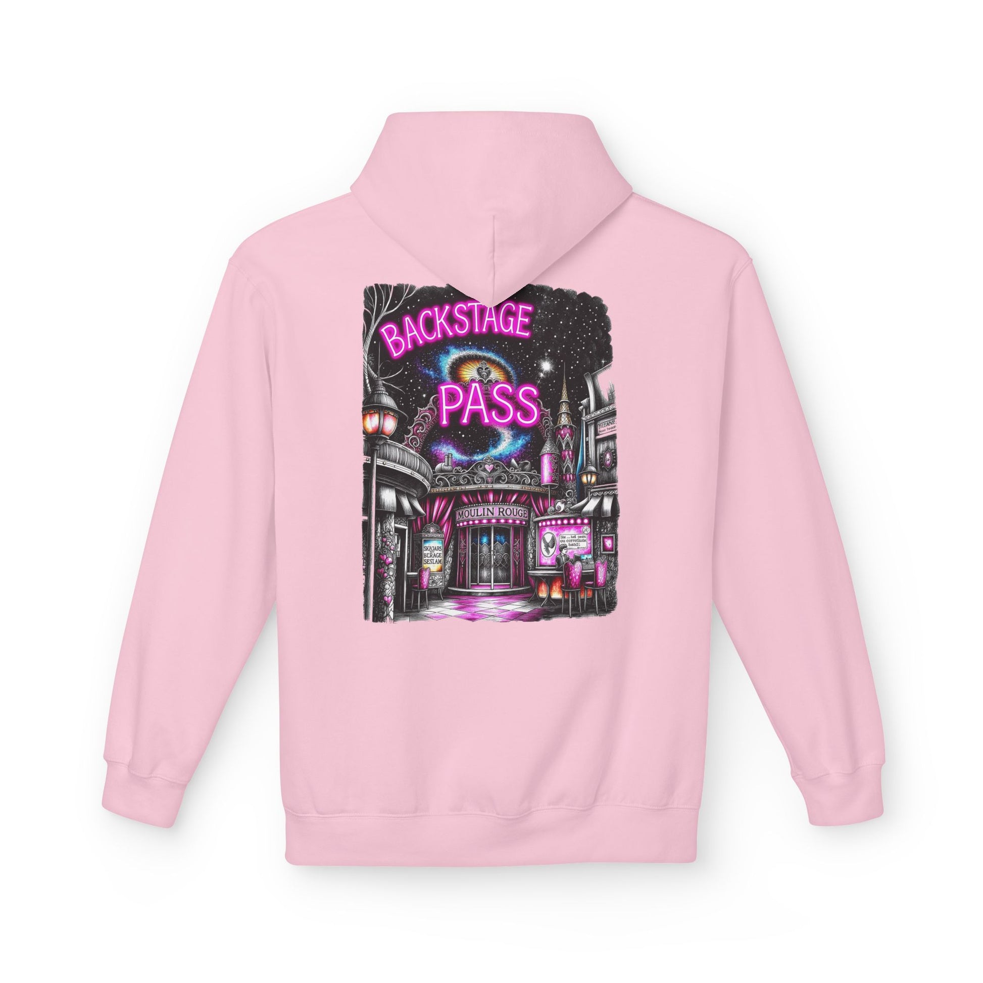 Backstage Pass Hoodie — Superstar Fairy - Neon Burlesque Theater Graphic Unisex Pullover - Marijuana Widow