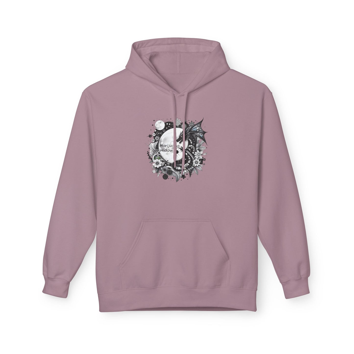 Midnight Garden Hoodie — Black & Green Fantasy Dragon Sword Unisex Hoodie