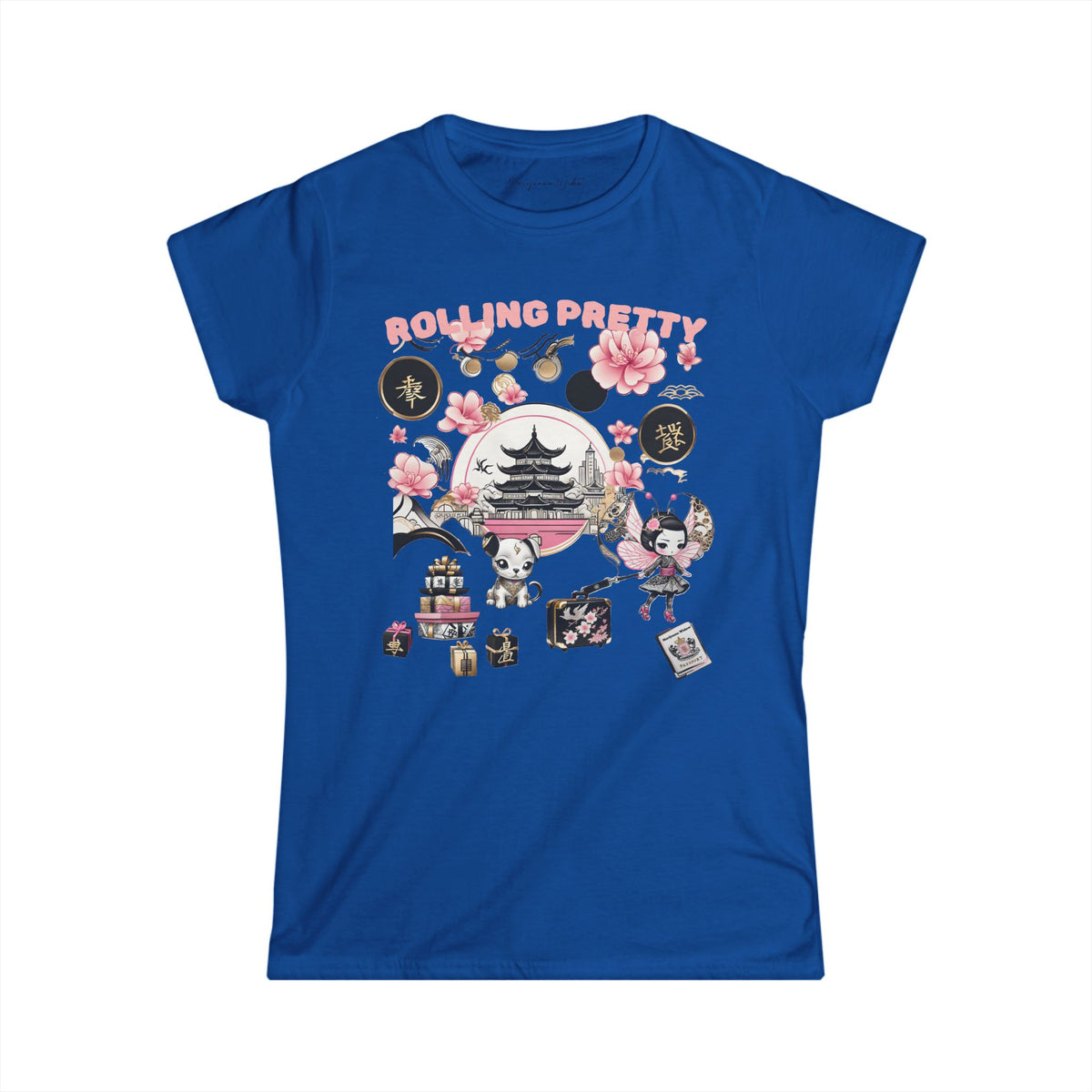 Geisha Angel on Vacation — Rolling Pretty - Women's Tee - Marijuana Widow