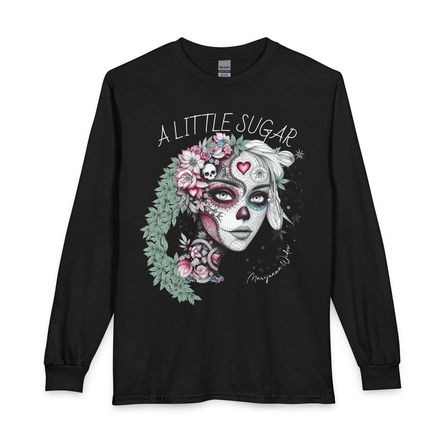 Day of the Dead Long Sleeve Tee — A Little Sugar - Skull Floral Graphic