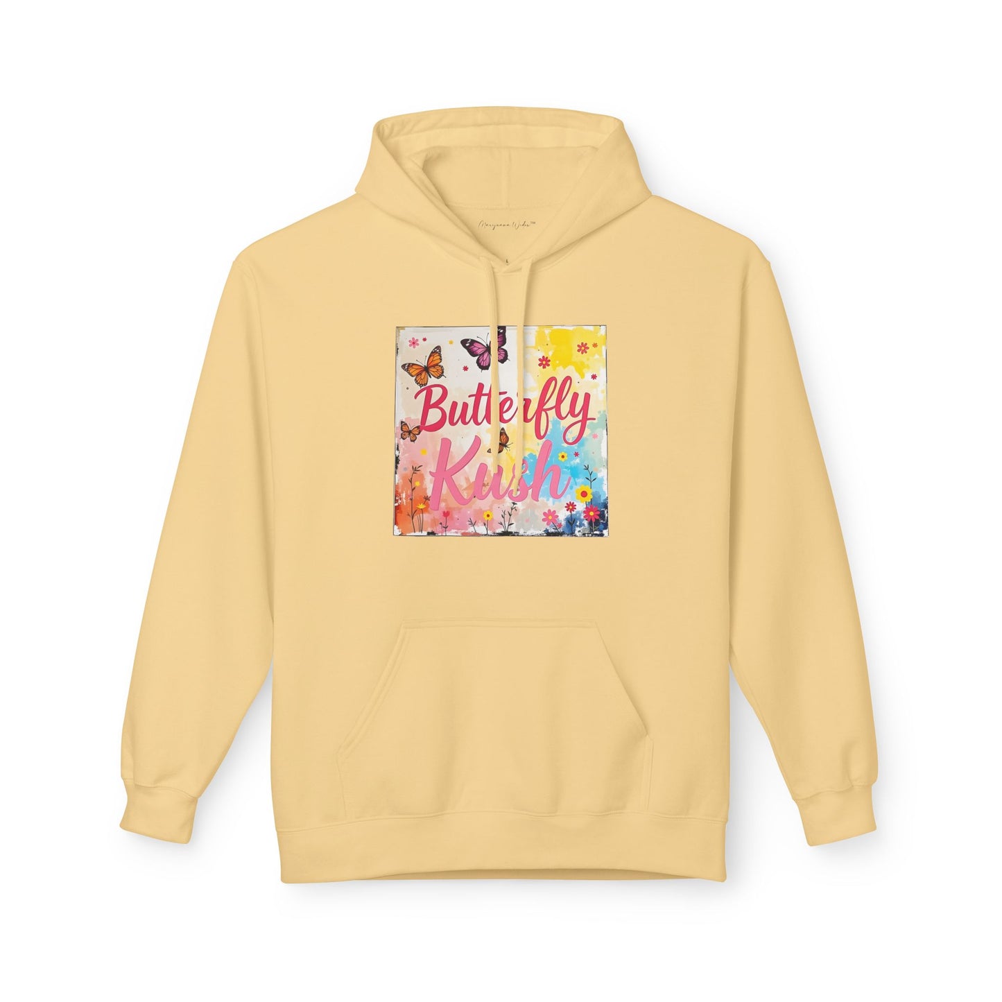 Butterfly Kush Hoodie - Floral Watercolor Comfort Unisex Sweatshirt