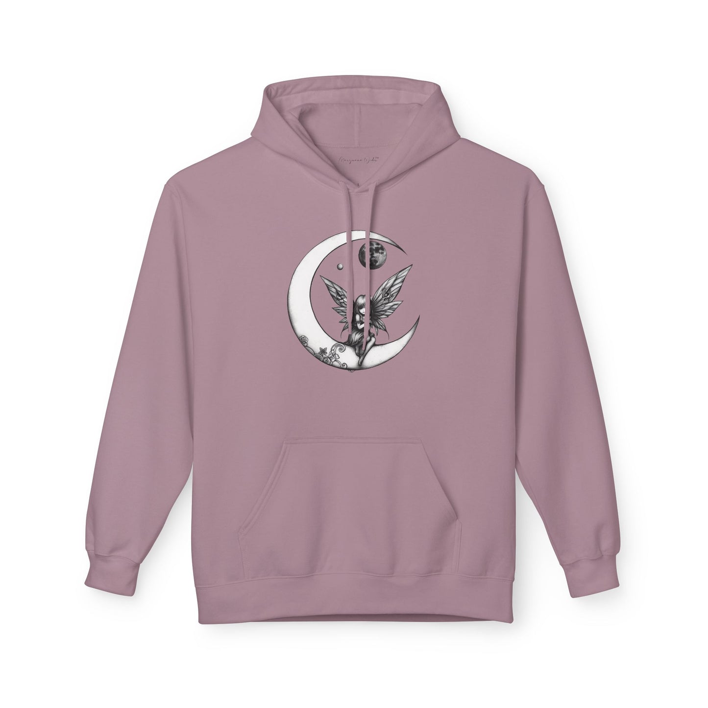Fairy Moon Hoodie — Girl in the Moon - Fantasy Fairy with Crescent Moon Graphic