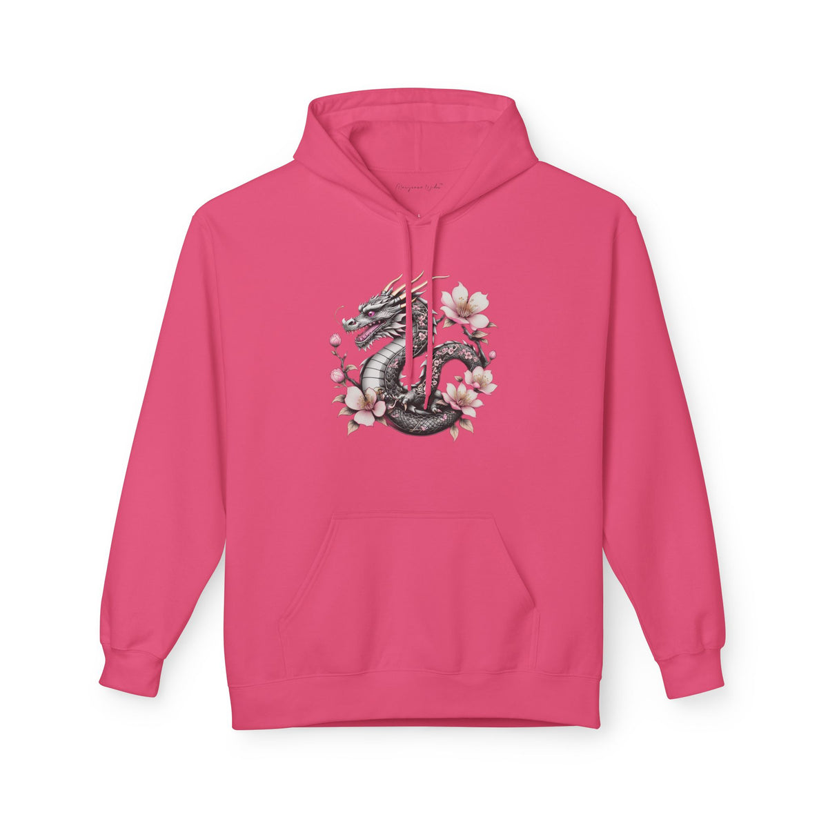Floral Dragon Hoodie – Watercolor Sakura Yin-Yang Design - Unisex Sweatshirt - Marijuana Widow