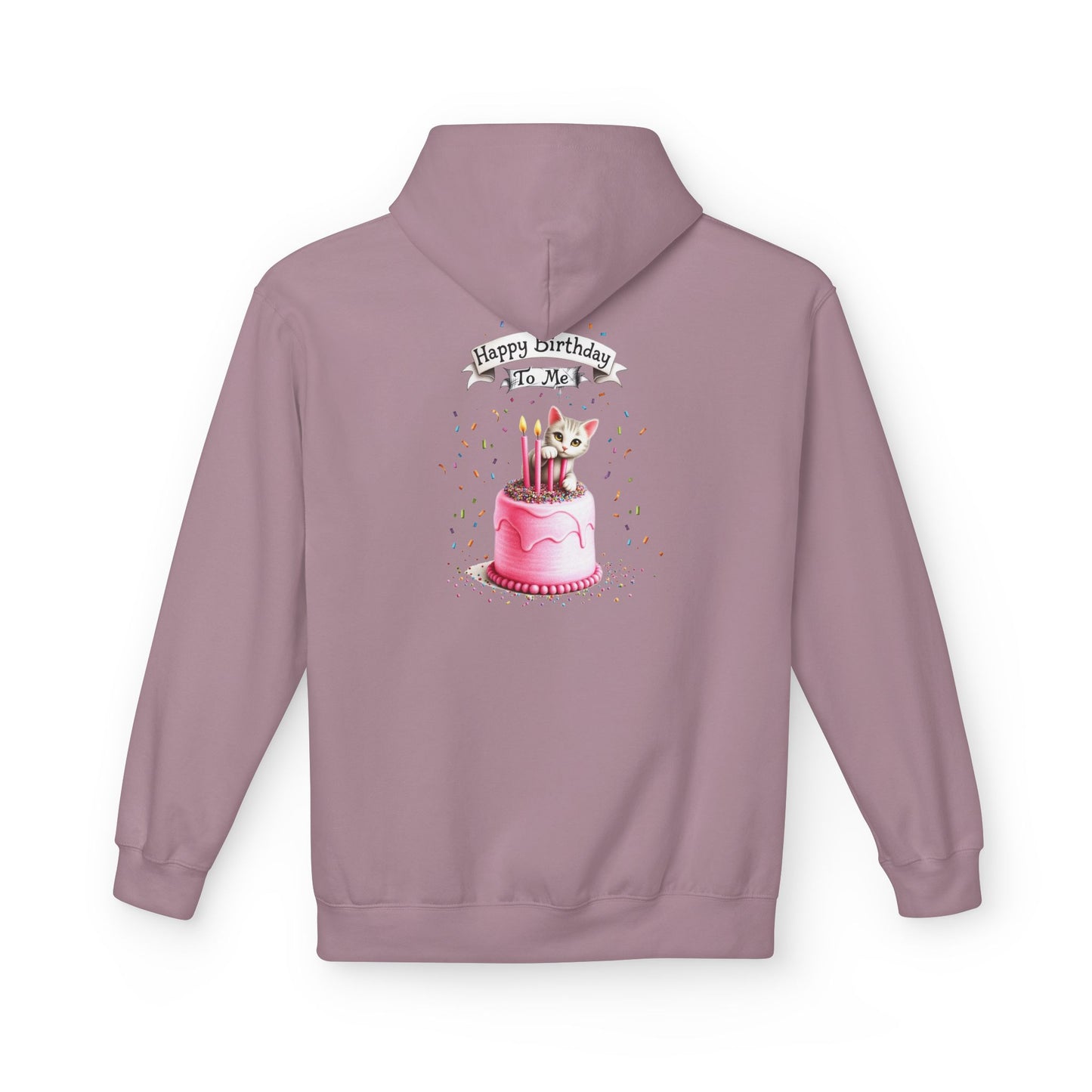 Fairy Butterfly - Happy Birthday to Me - Unisex Hoodie - Fairy and Cat with a Birthday Cake Sweatshirt