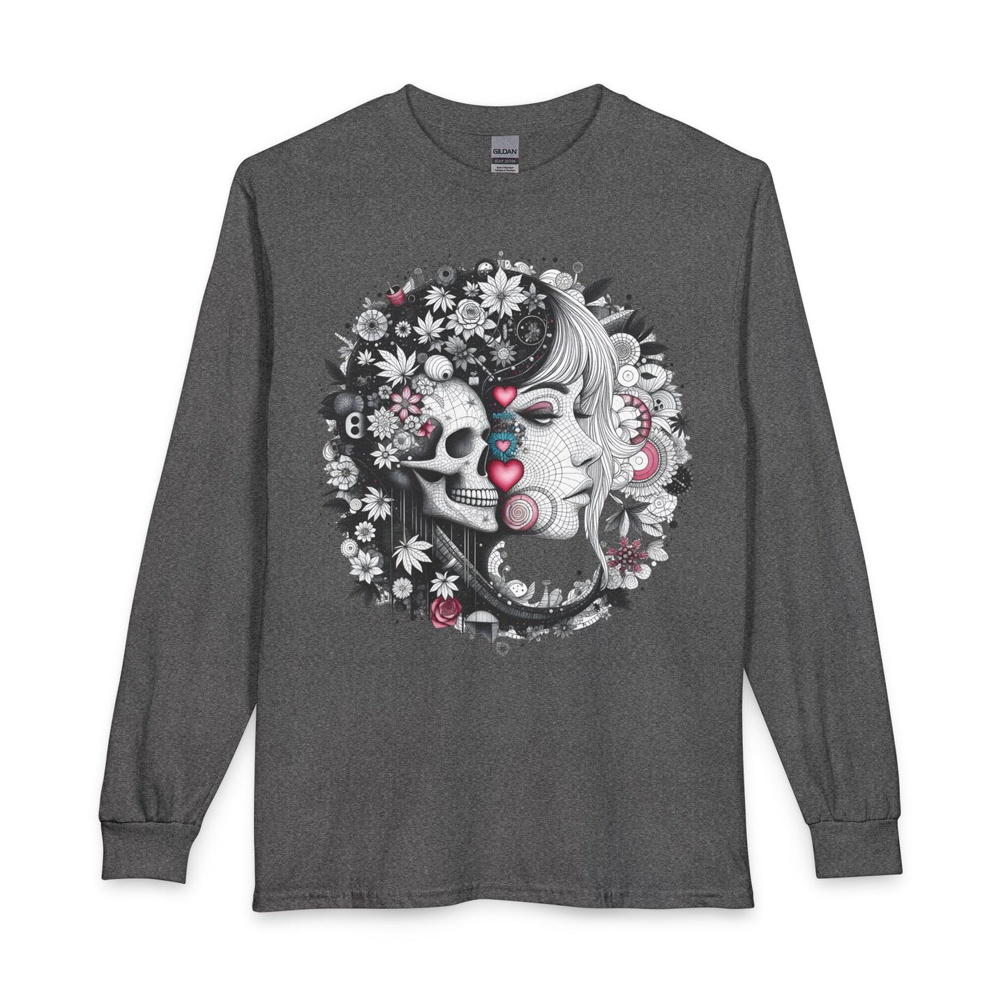 Skull & Mary Floral Long Sleeve Tee — Day of the Dead Romance