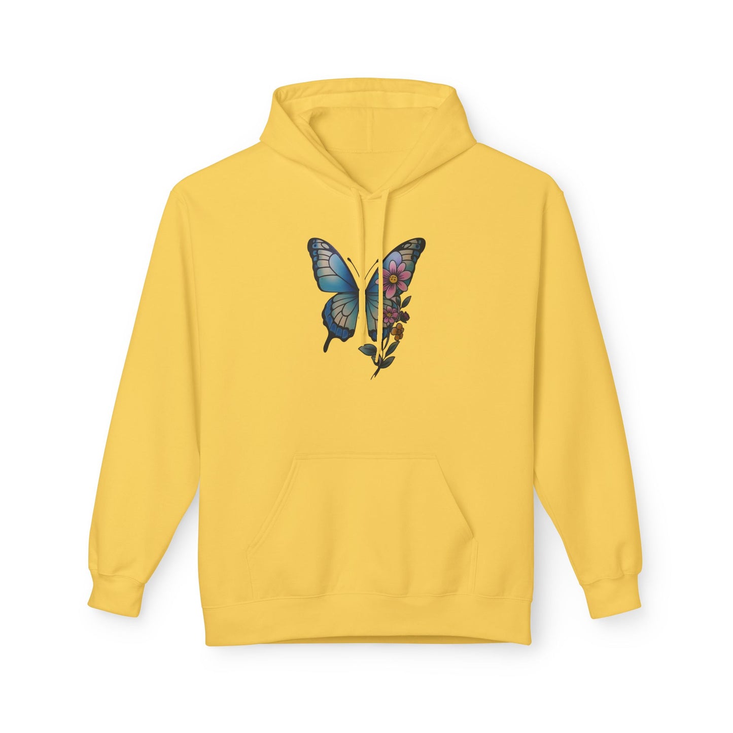 Butterfly Floral Hoodie — Women's Nature-Inspired Pullover
