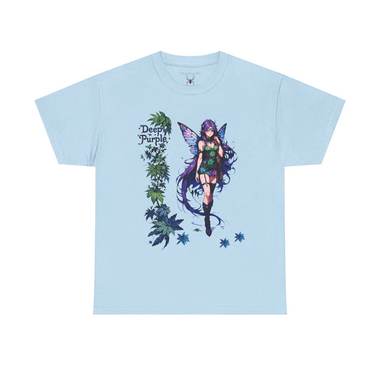 Deep Purple - Fairy Anime T-Shirt — Purple Winged Fairy Illustration
