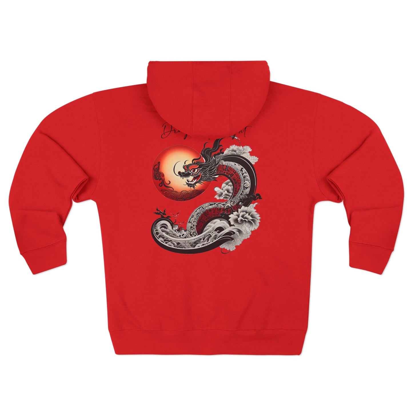 Angel by Day, Dragon by Night Zip-Hoodie - Japanese Dragon and Geisha Angel - Zip-Up Unisex Hoodie