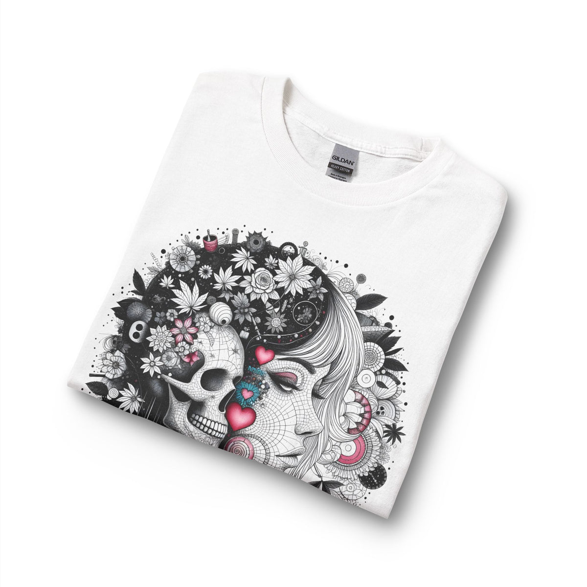 Skull & Mary Floral Long Sleeve Tee — Day of the Dead Romance - Marijuana Widow