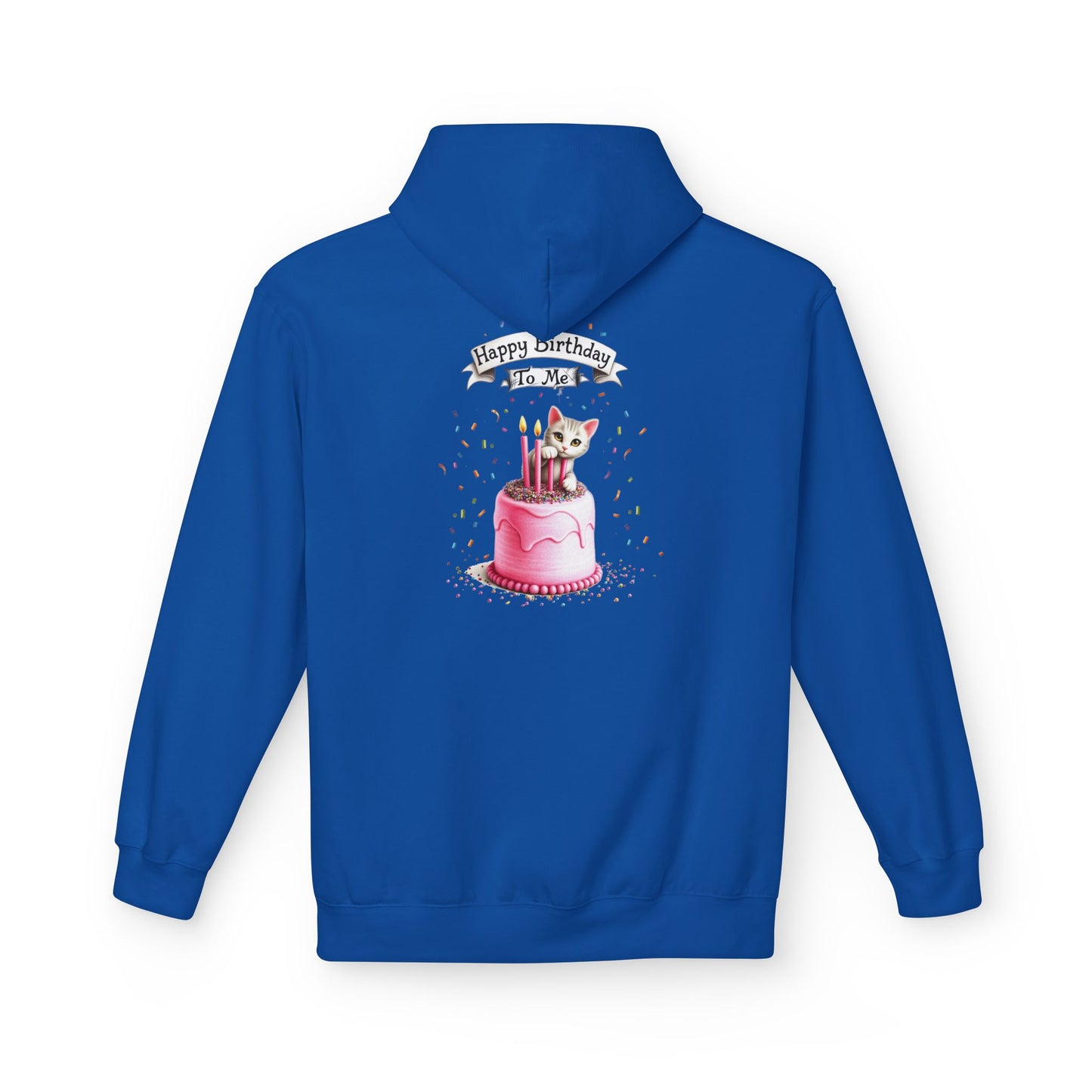 Fairy Butterfly - Happy Birthday to Me - Unisex Hoodie - Fairy and Cat with a Birthday Cake Sweatshirt
