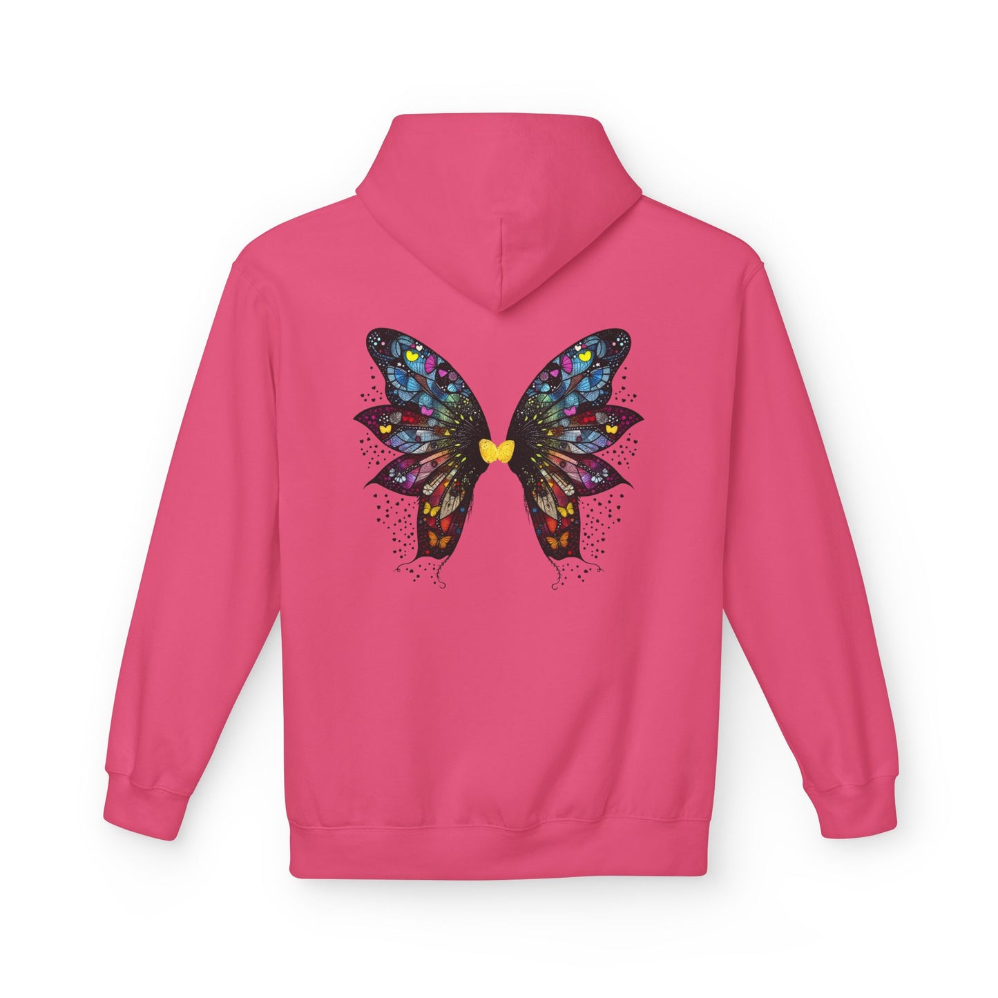 Fairy Dancer - Fairy Butterfly Wings Hoodie — Colorful Butterfly Mosaic Design