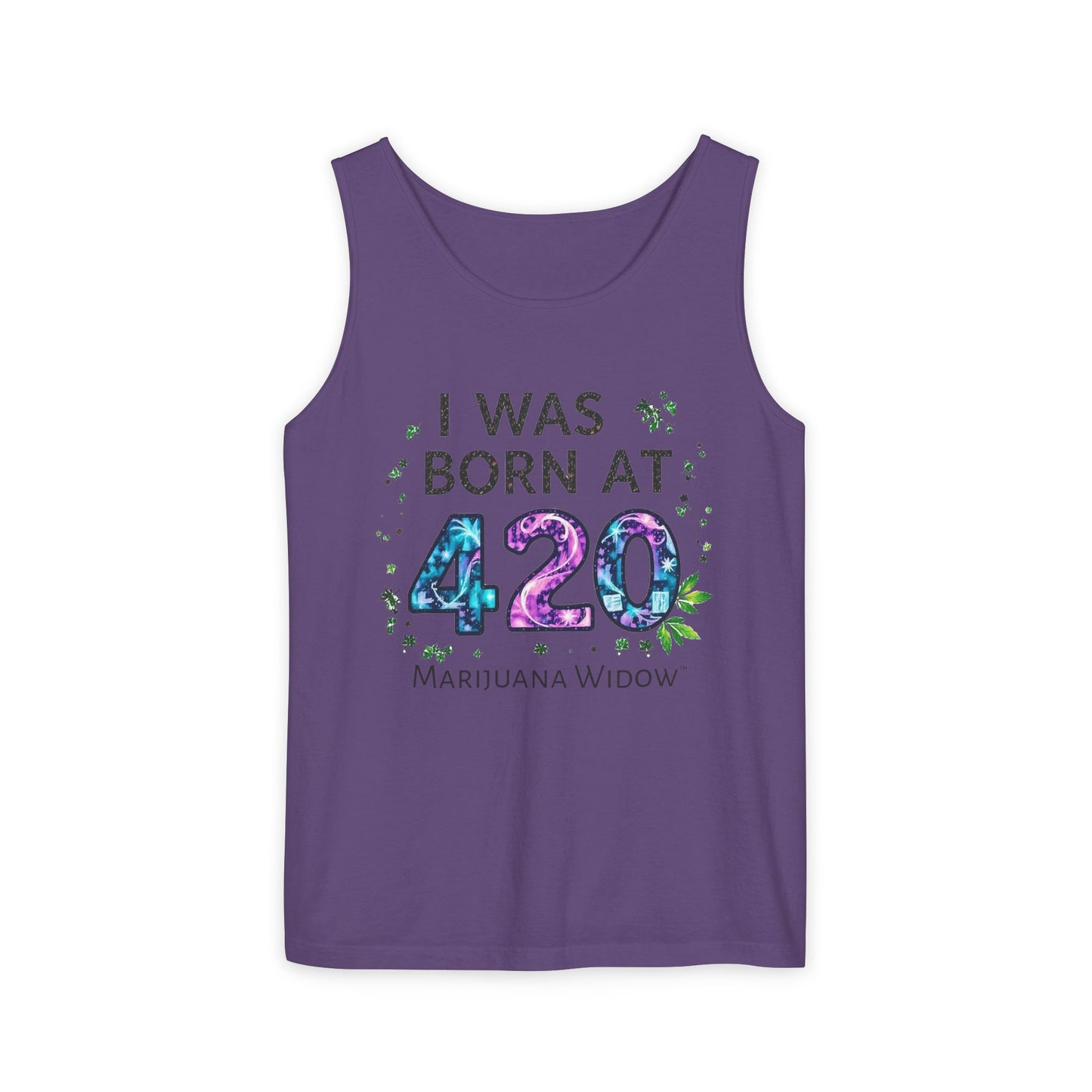 Born at 4/20 Tank Top – 'I Was Born At 420' Cannabis Graphic Tank - Unisex Tank Top