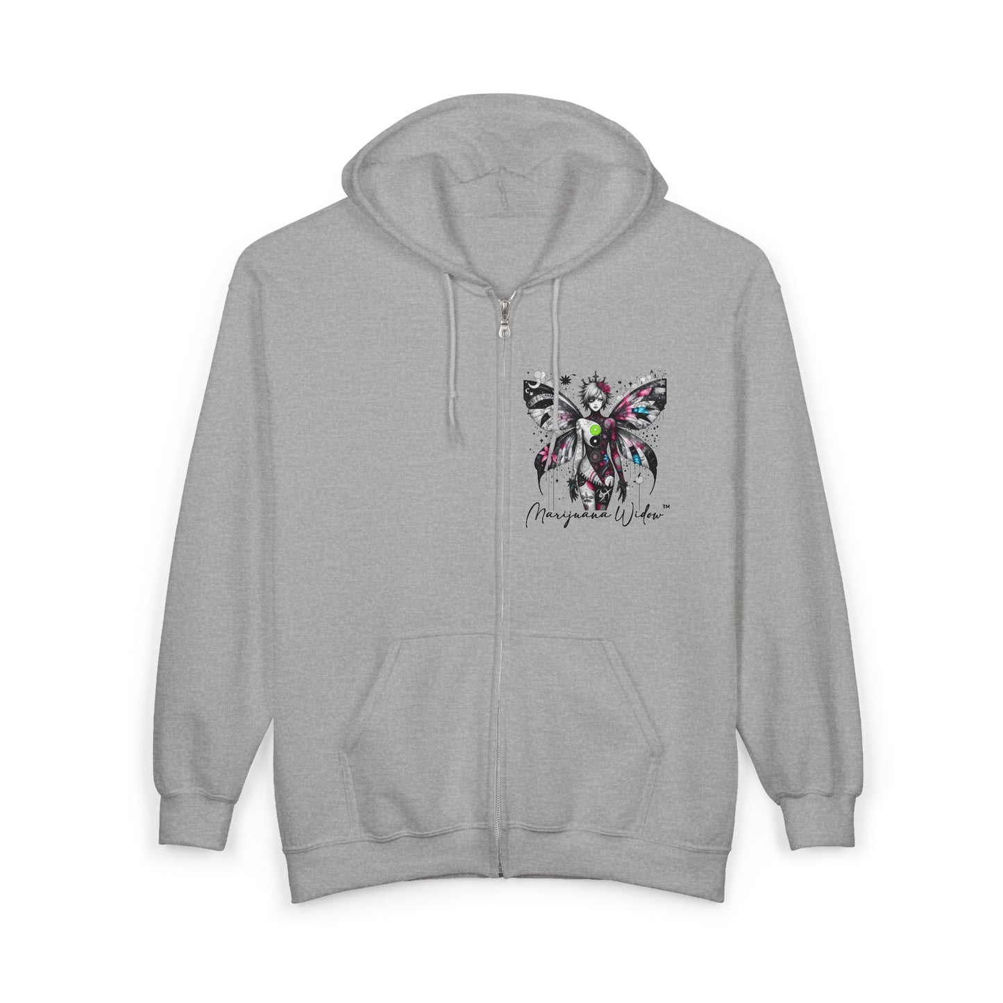 Fairy Butterfly Zip Hoodie - A Little Hope Goes a Long Way - Full-Zip Unisex Sweatshirt