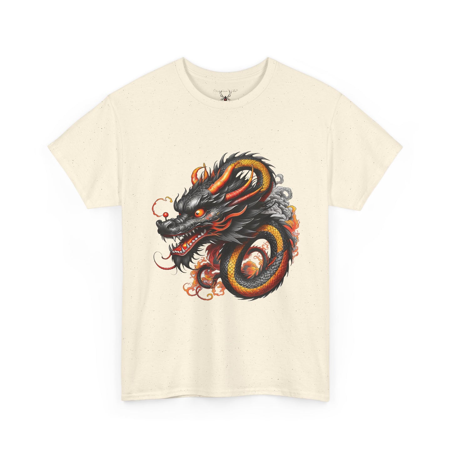 Dragon Head Graphic Tee - Fiery Asian Mythology Design - Unisex T-Shirt