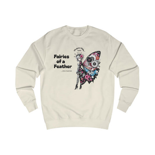 Fairies of a Feather Sweatshirt — Floral Skull Wing Graphic - Front and Back - Unisex Sweatshirt
