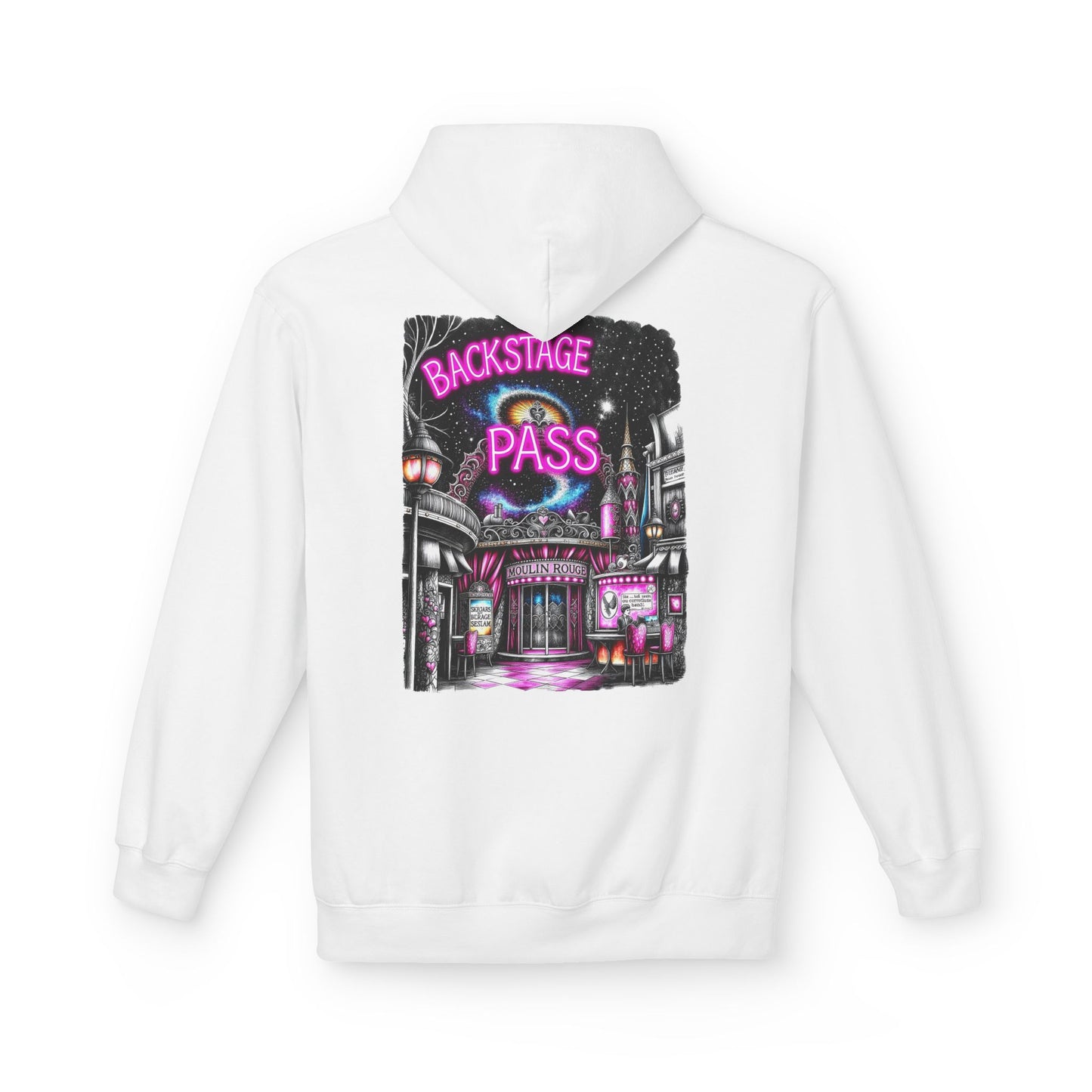Backstage Pass Hoodie — Superstar Fairy - Neon Burlesque Theater Graphic Unisex Pullover - Marijuana Widow