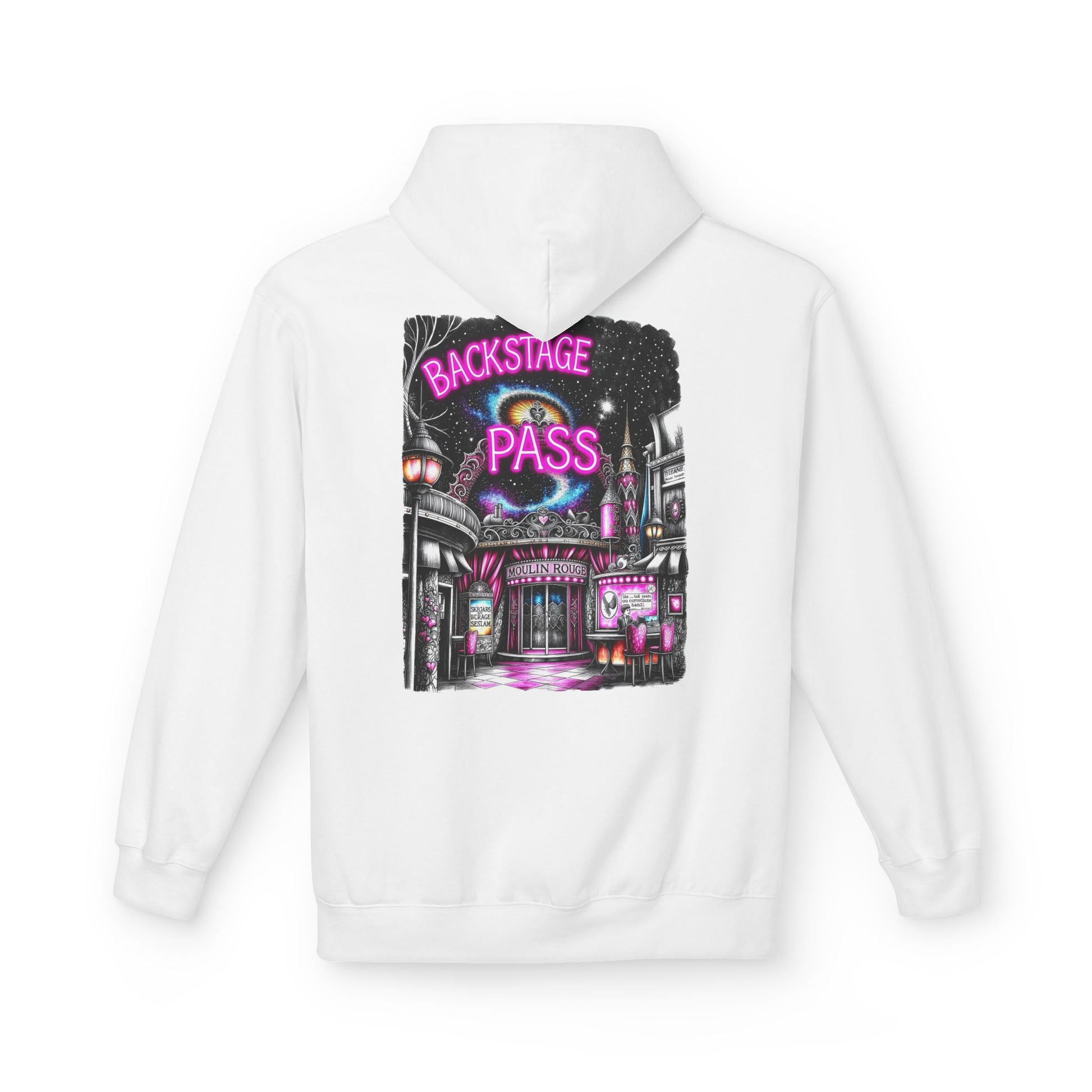 Backstage Pass Hoodie — Superstar Fairy - Neon Burlesque Theater Graphic Unisex Pullover - Marijuana Widow