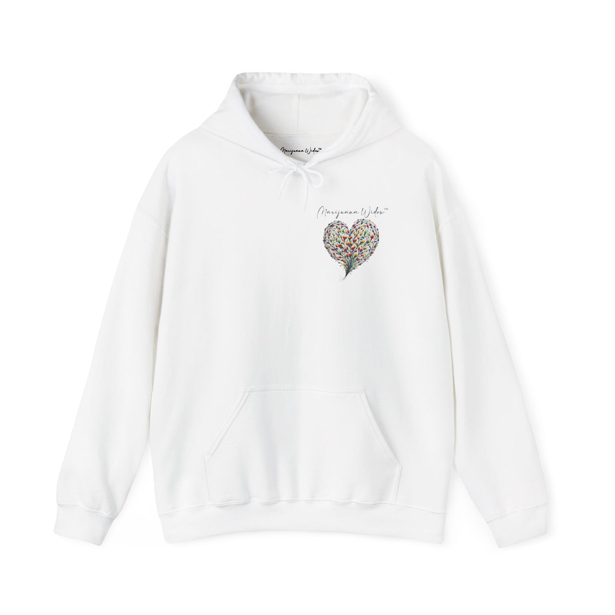 Floral Heart Hoodie — Watercolor Flower Heart with Spider - Unisex Hoodie - Marijuana Widow