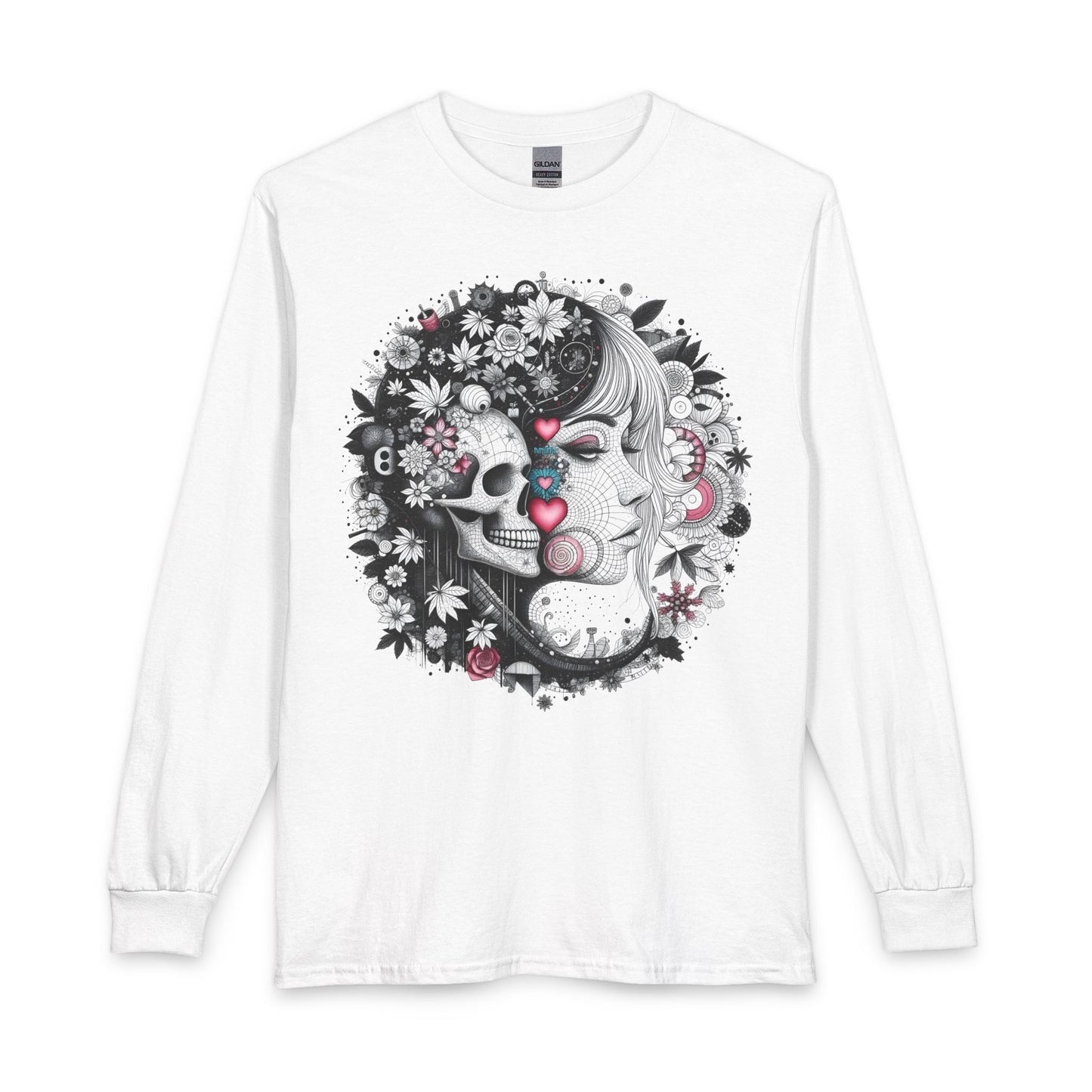 Skull & Mary Floral Long Sleeve Tee — Day of the Dead Romance