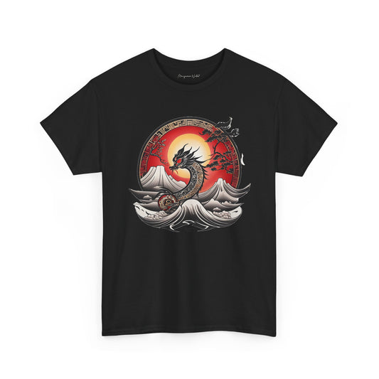 Dragon Rising — Sunset Waves Graphic Unisex T-Shirt - Marijuana Widow