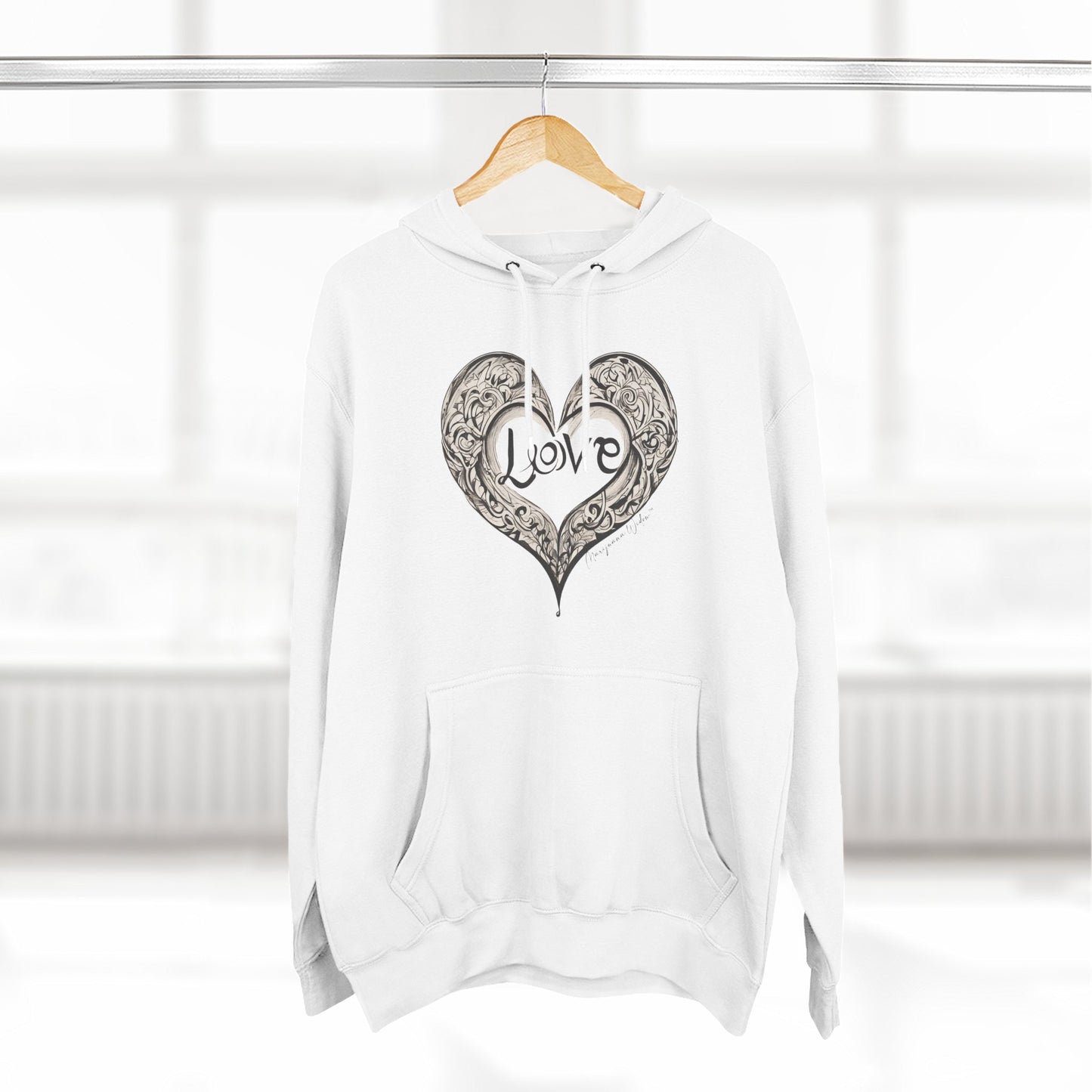 Love Heart Hoodie — Vintage Filigree Heart Pullover - Unisex Hoodie