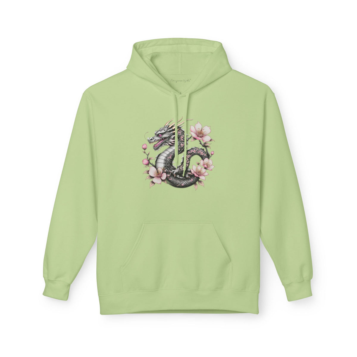 Floral Dragon Hoodie – Watercolor Sakura Yin-Yang Design - Unisex Sweatshirt - Marijuana Widow