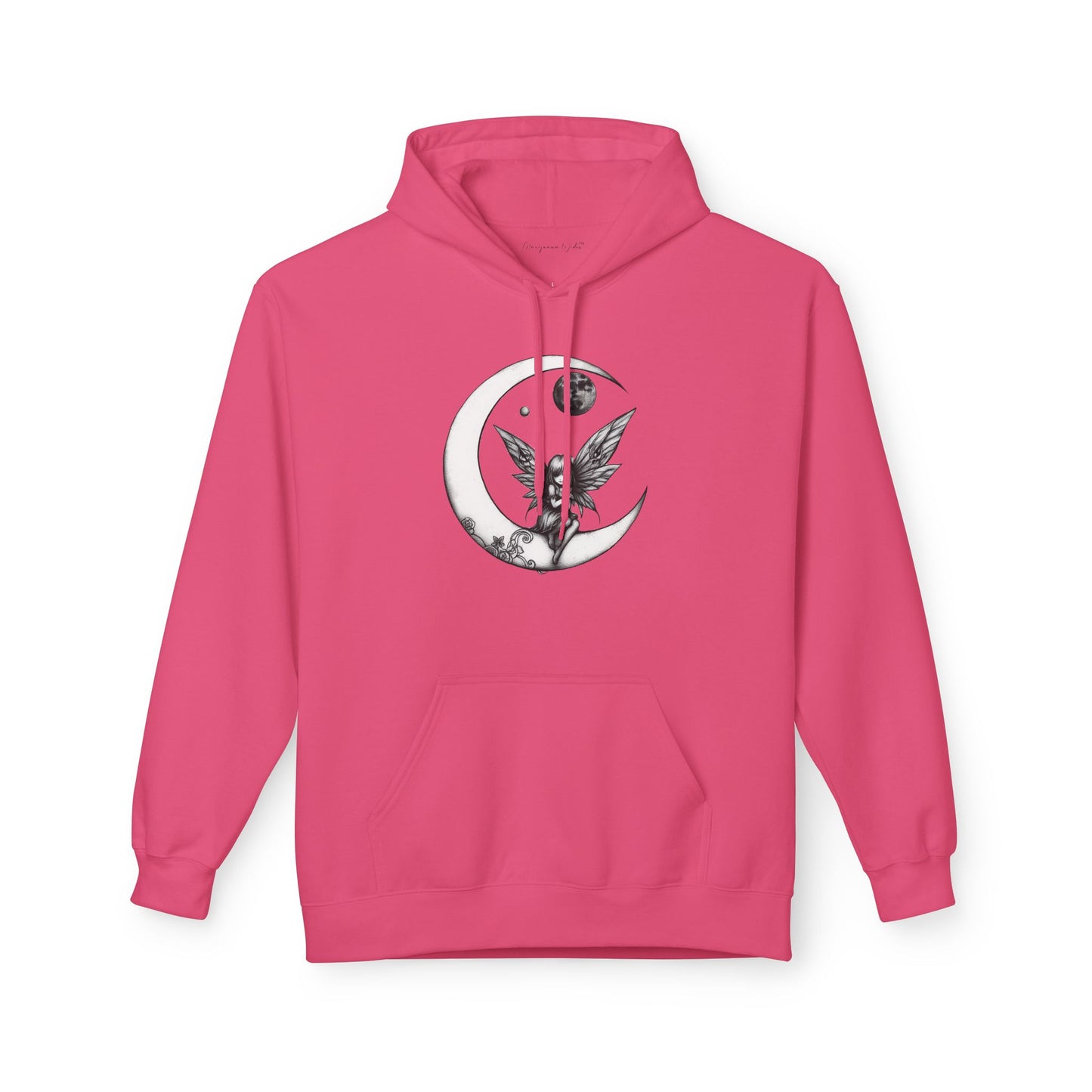 Fairy Moon Hoodie — Girl in the Moon - Fantasy Fairy with Crescent Moon Graphic