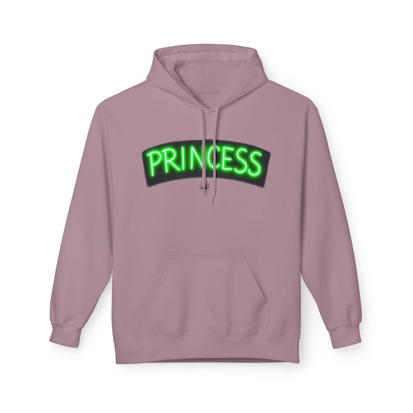 Princess Witch Hoodie — Gothic Neon Throne Graphic Unisex Hoodie