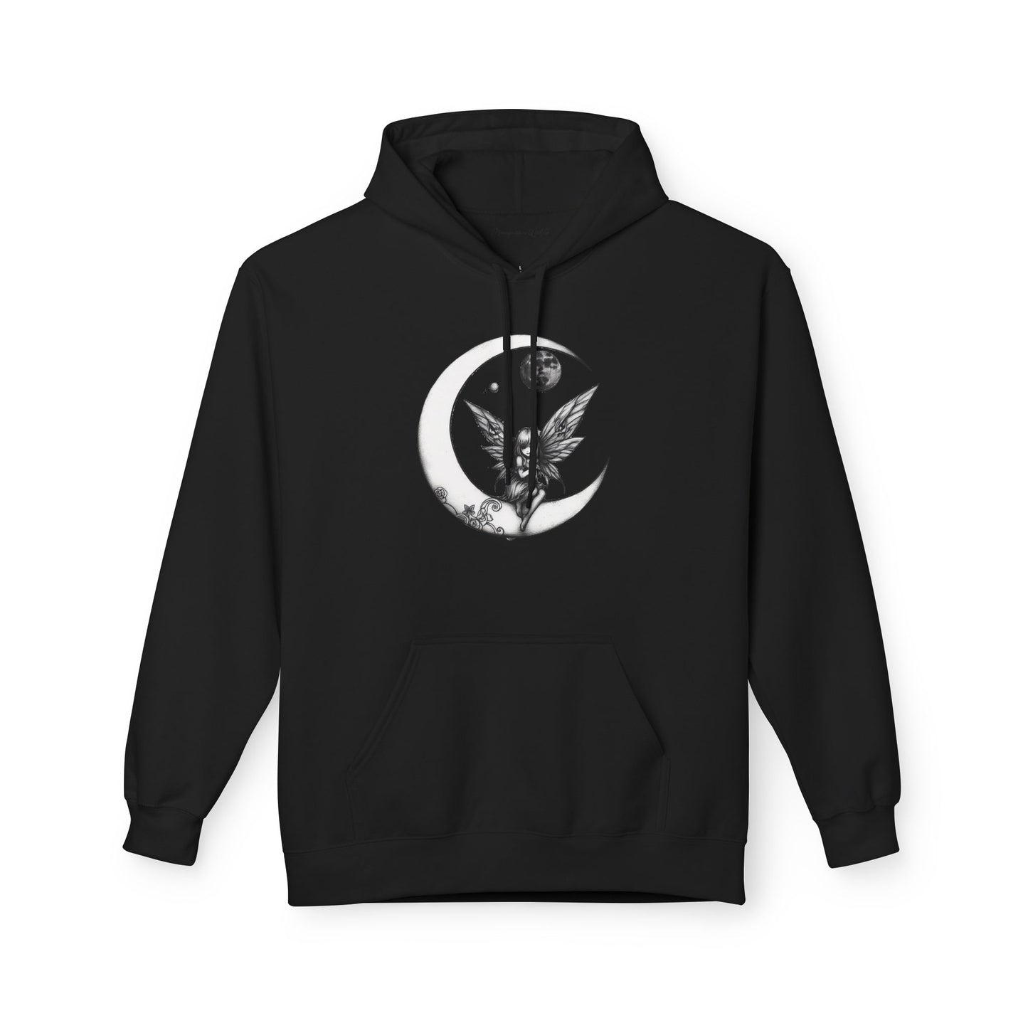 Fairy Moon Hoodie — Girl in the Moon - Fantasy Fairy with Crescent Moon Graphic