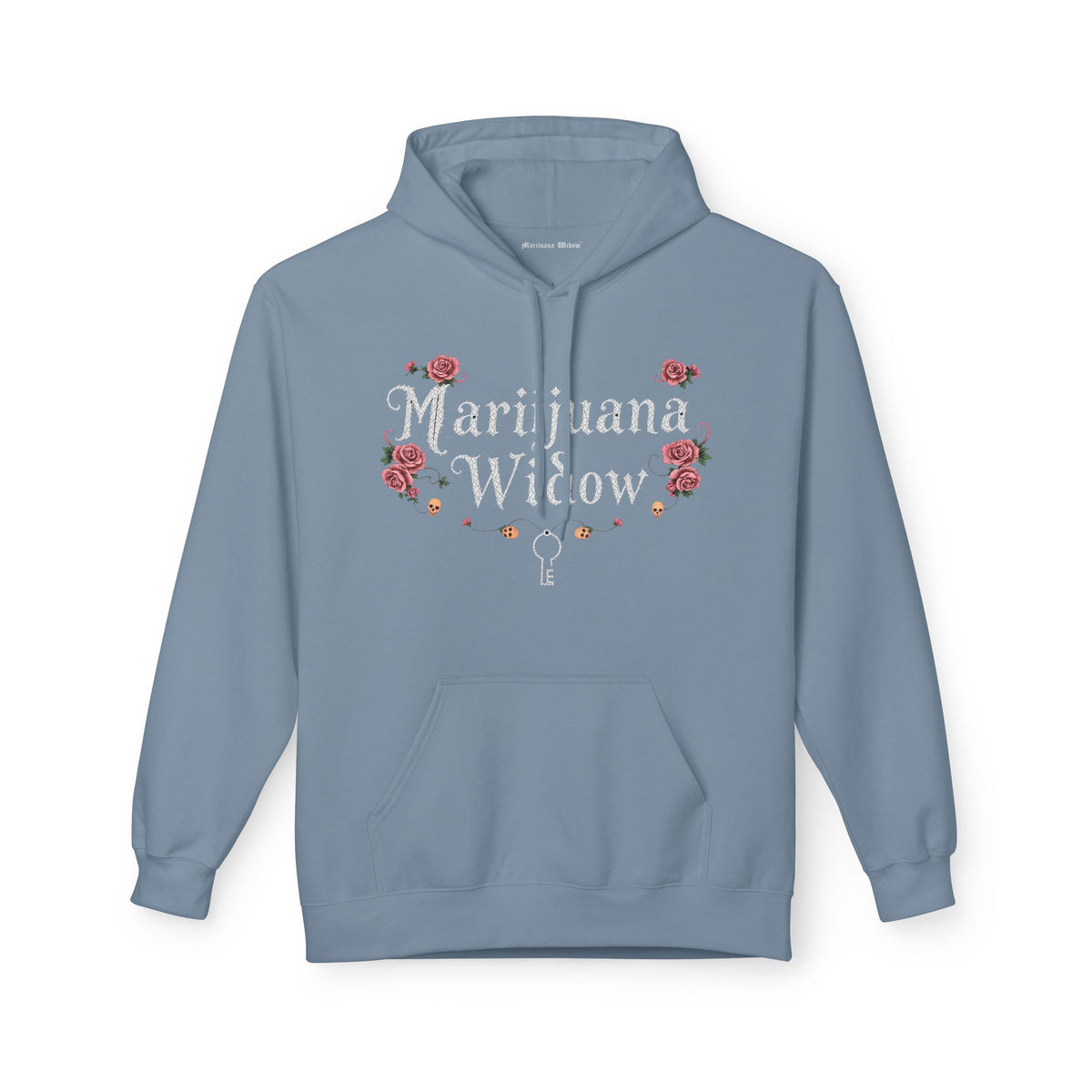 Marijuana Widow "Heart Aperture" - Pink Rose with Lace and Skulls Floral Hoodie - Marijuana Widow