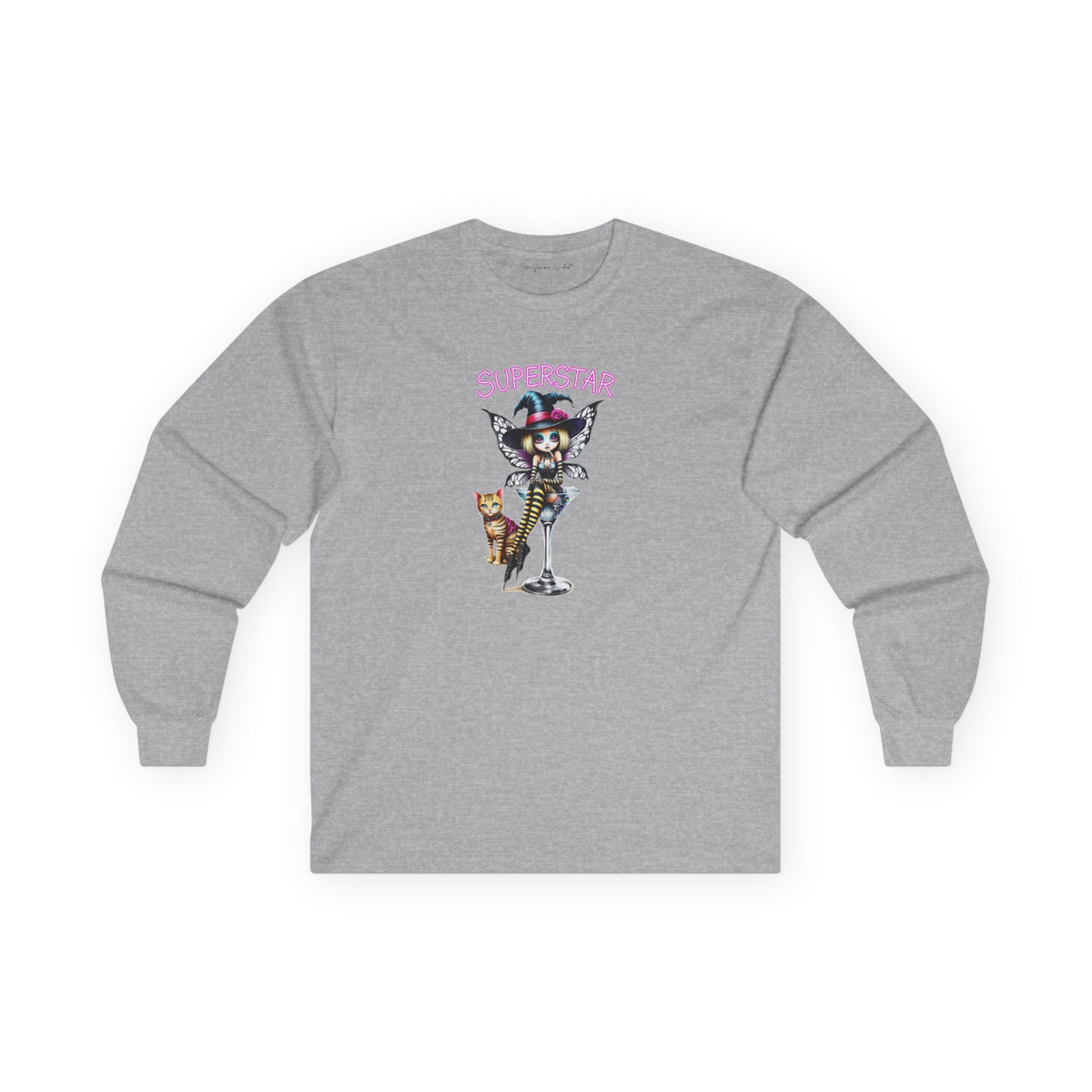 Halloween Fairy - Superstar - Fairy Witch and Cat - Unisex Long Sleeve Tee - Marijuana Widow