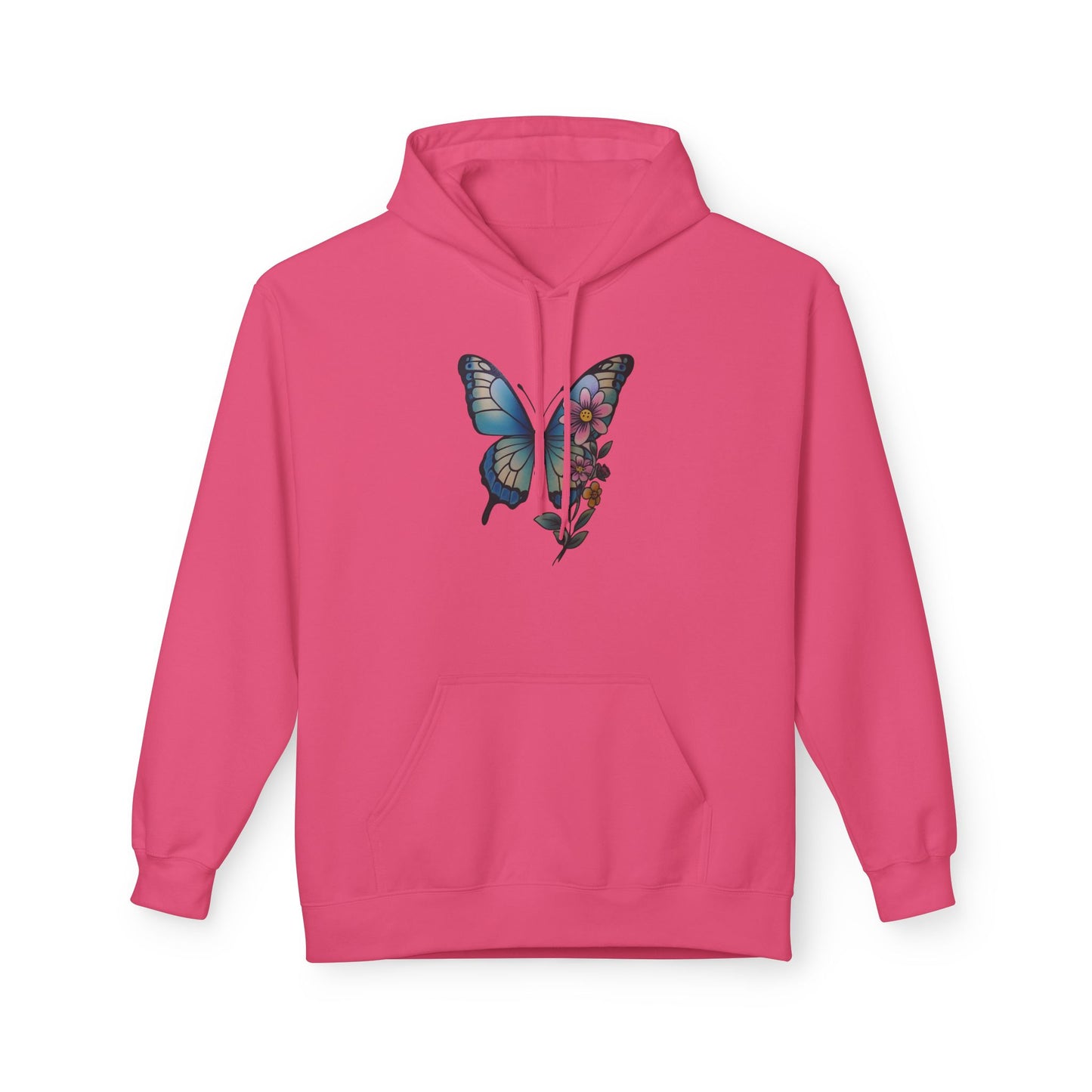 Butterfly Floral Hoodie — Women's Nature-Inspired Pullover