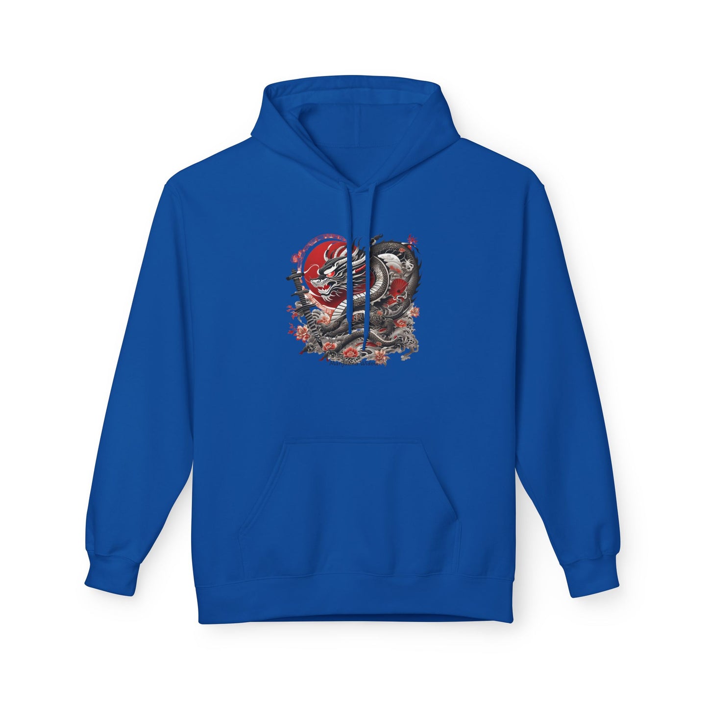 Koi Dragon Hoodie - Japanese Tattoo Style, Red Black - Unisex Sweatshirt