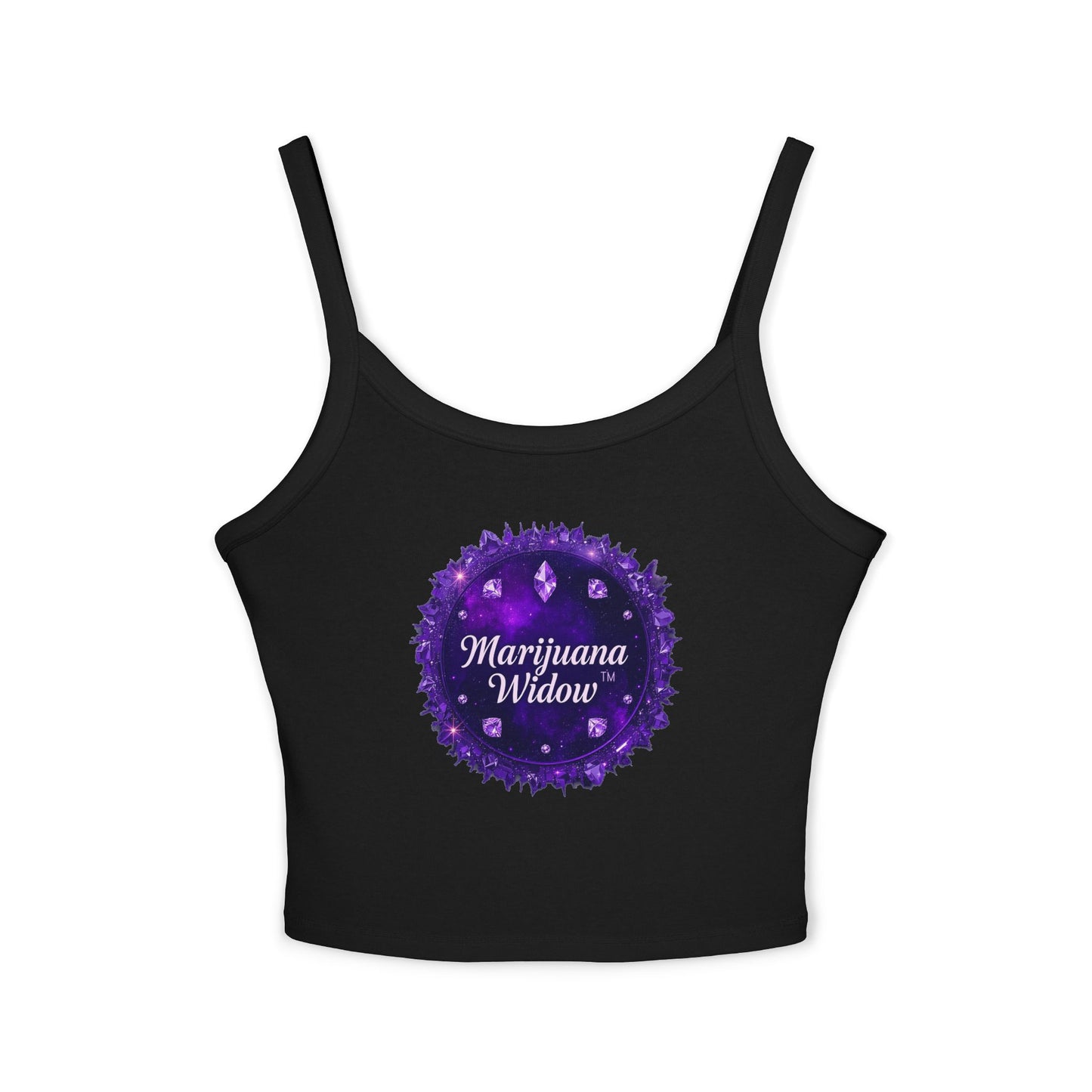 Marijuana Widow Purple Glass Tank Top — Women's Spaghetti Strap Crop