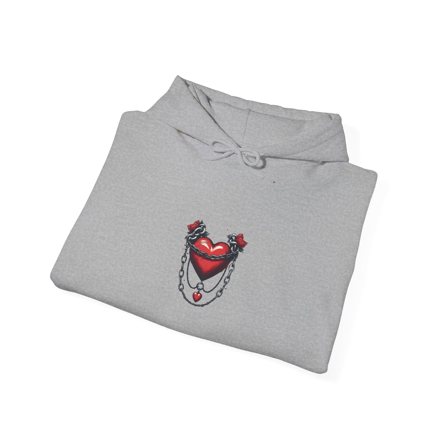 Cupid Girl Heart Necklace Hoodie – Cute Romantic Graphic Unisex Sweatshirt
