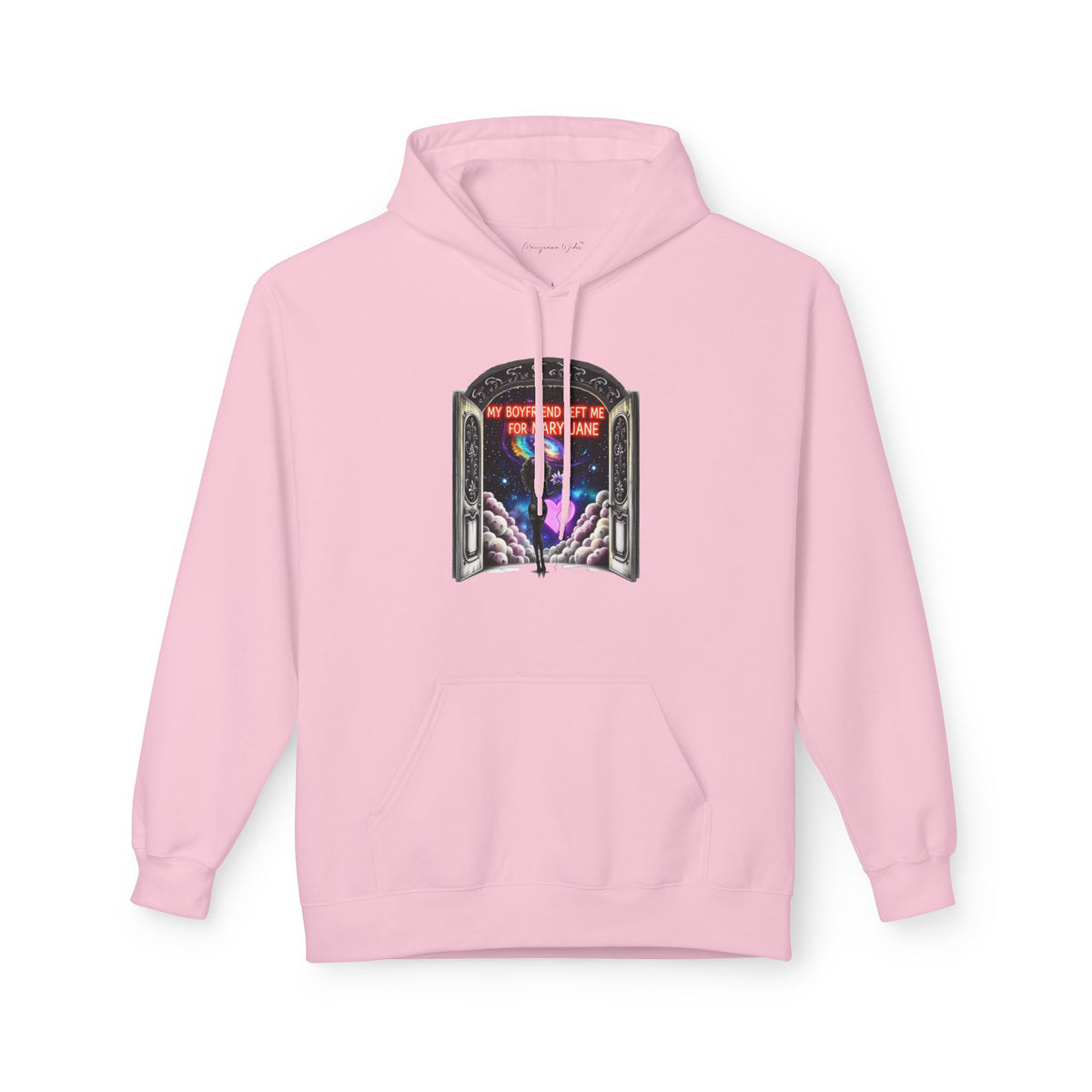 Mary Jane Galaxy Window Hoodie — "My Boyfriend Left Me For Mary Jane" Space Portal Graphic - Marijuana Widow